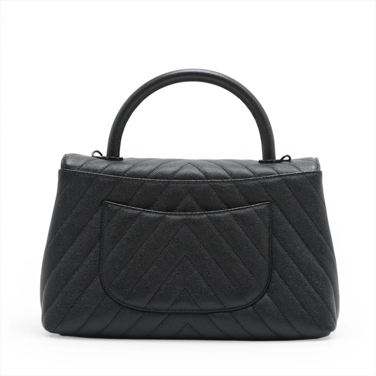 [Individually wrapped] Chanel Coco Handle 29 S caviar skin 2WAY handbag chevron black metal fittings 26351877 26th series A92991 — view 2
