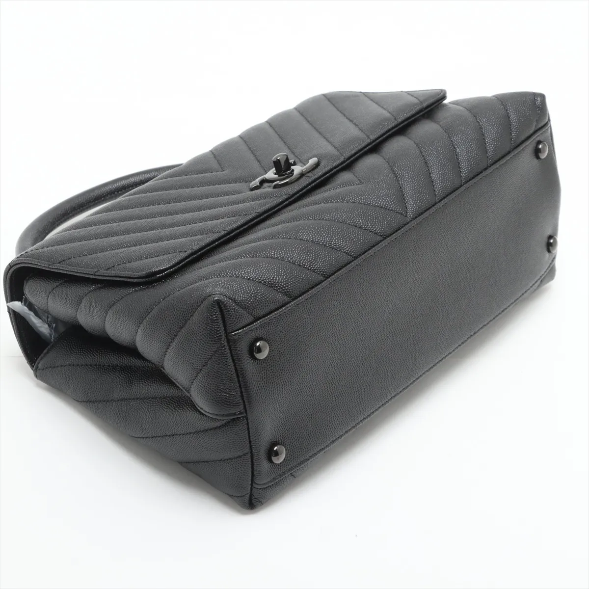 [Individually wrapped] Chanel Coco Handle 29 S caviar skin 2WAY handbag chevron black metal fittings 26351877 26th series A92991 — view 4