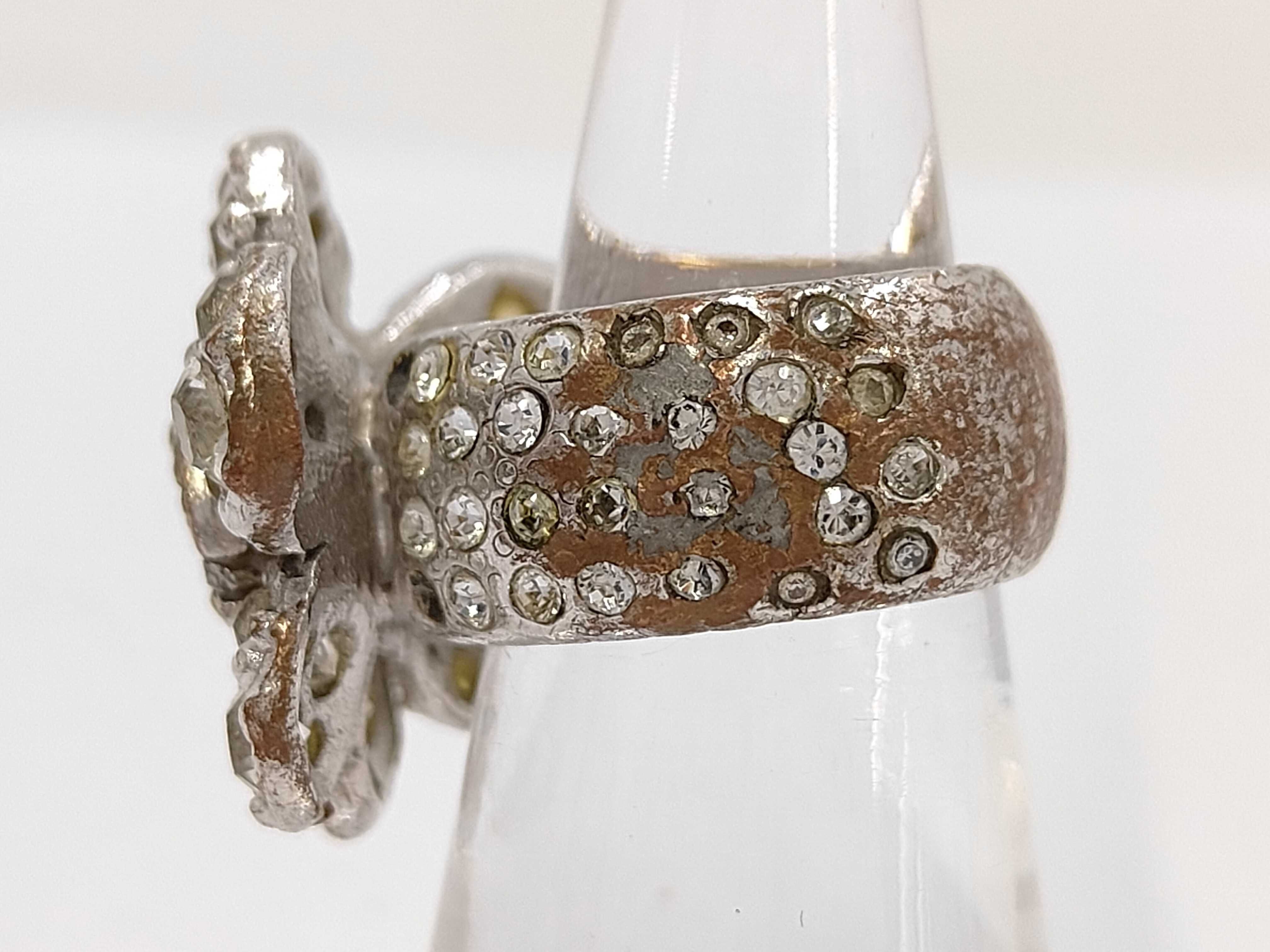 Rhinestone Ring, Silver Ring — view 2