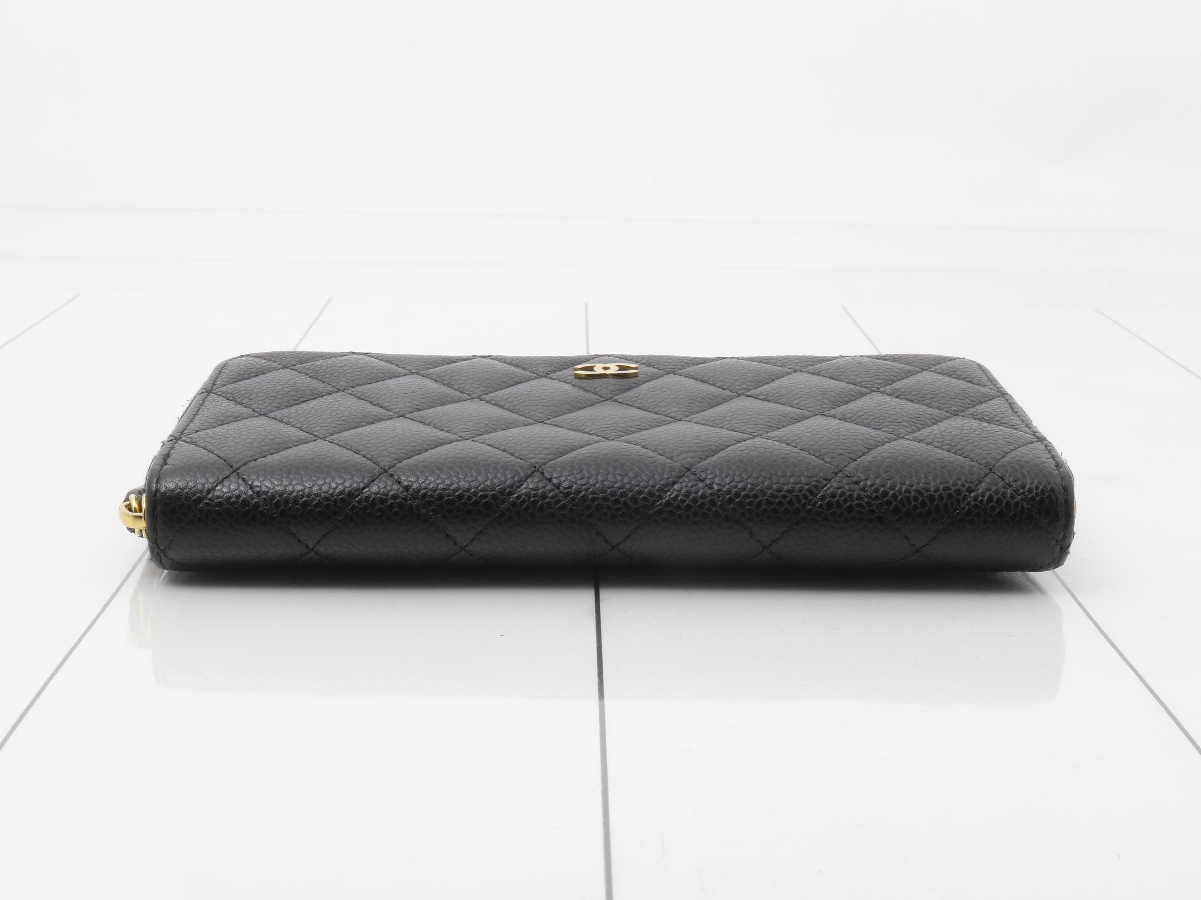 Coco Mark Matelassé Caviar Skin Wallet — view 3