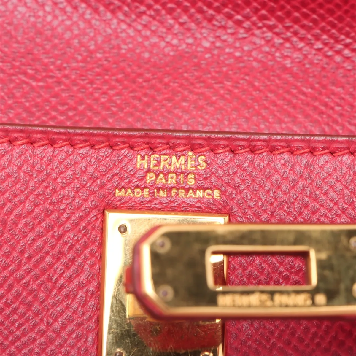 [Individually wrapped] Hermes Kelly Ad PM Couchevel Rouge Vif Gold hardware A:1997 — view 9