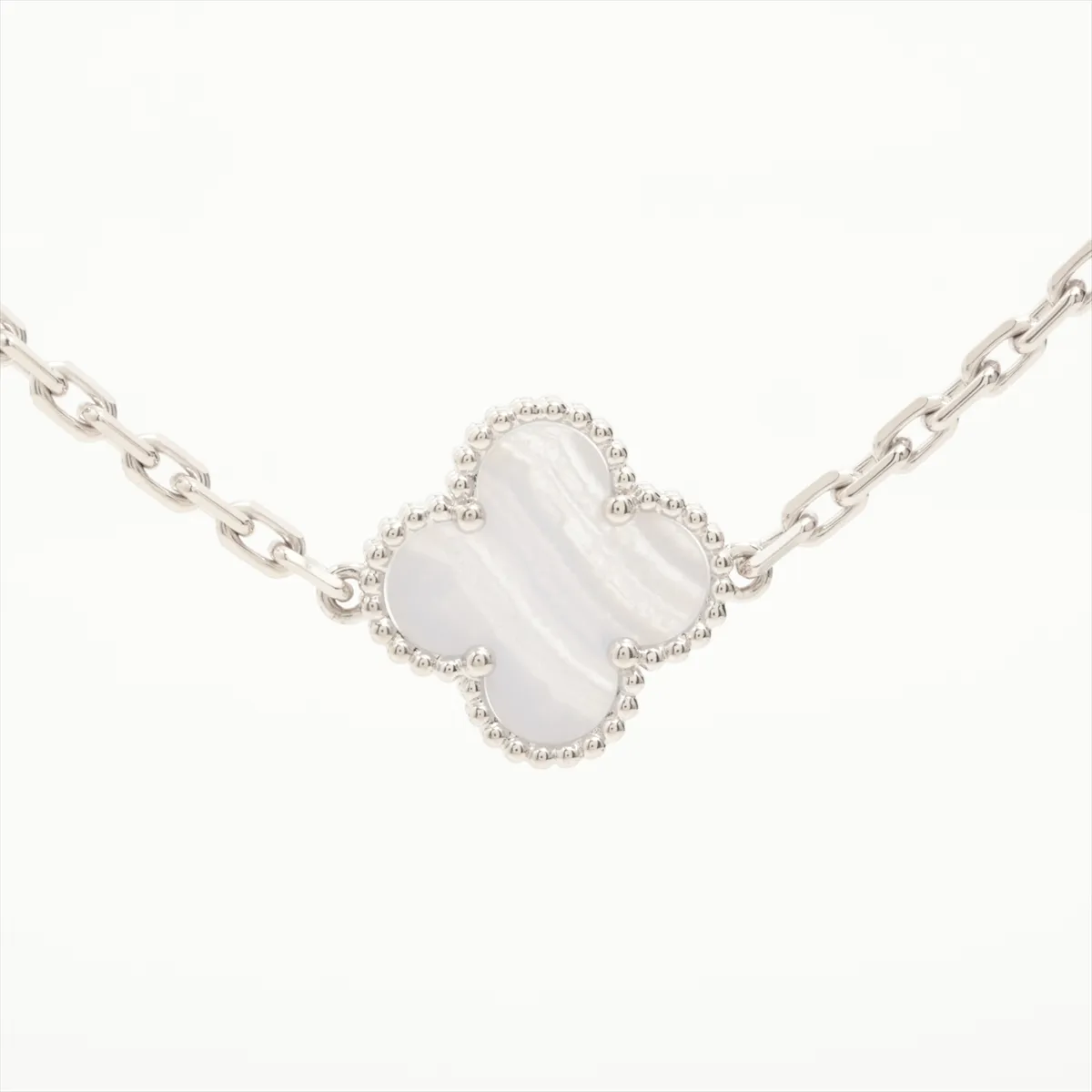 Vintage Alhambra 10-Piece Chalcedony Necklace, 750 (WG), 25.2g, JE400653. (Stone — view 2