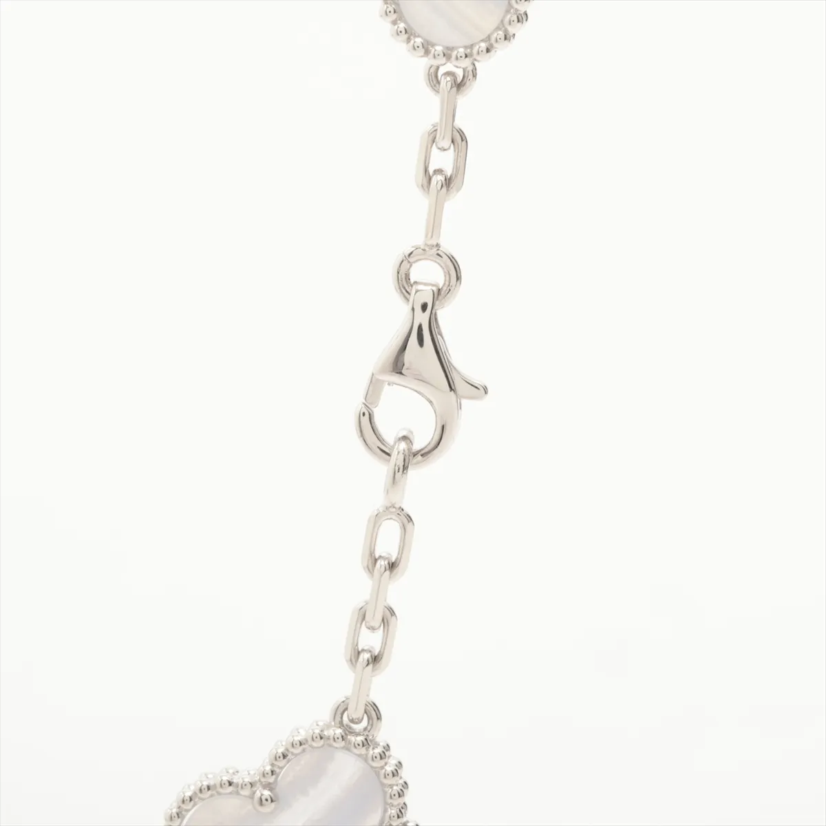 Vintage Alhambra 10-Piece Chalcedony Necklace, 750 (WG), 25.2g, JE400653. (Stone — view 4