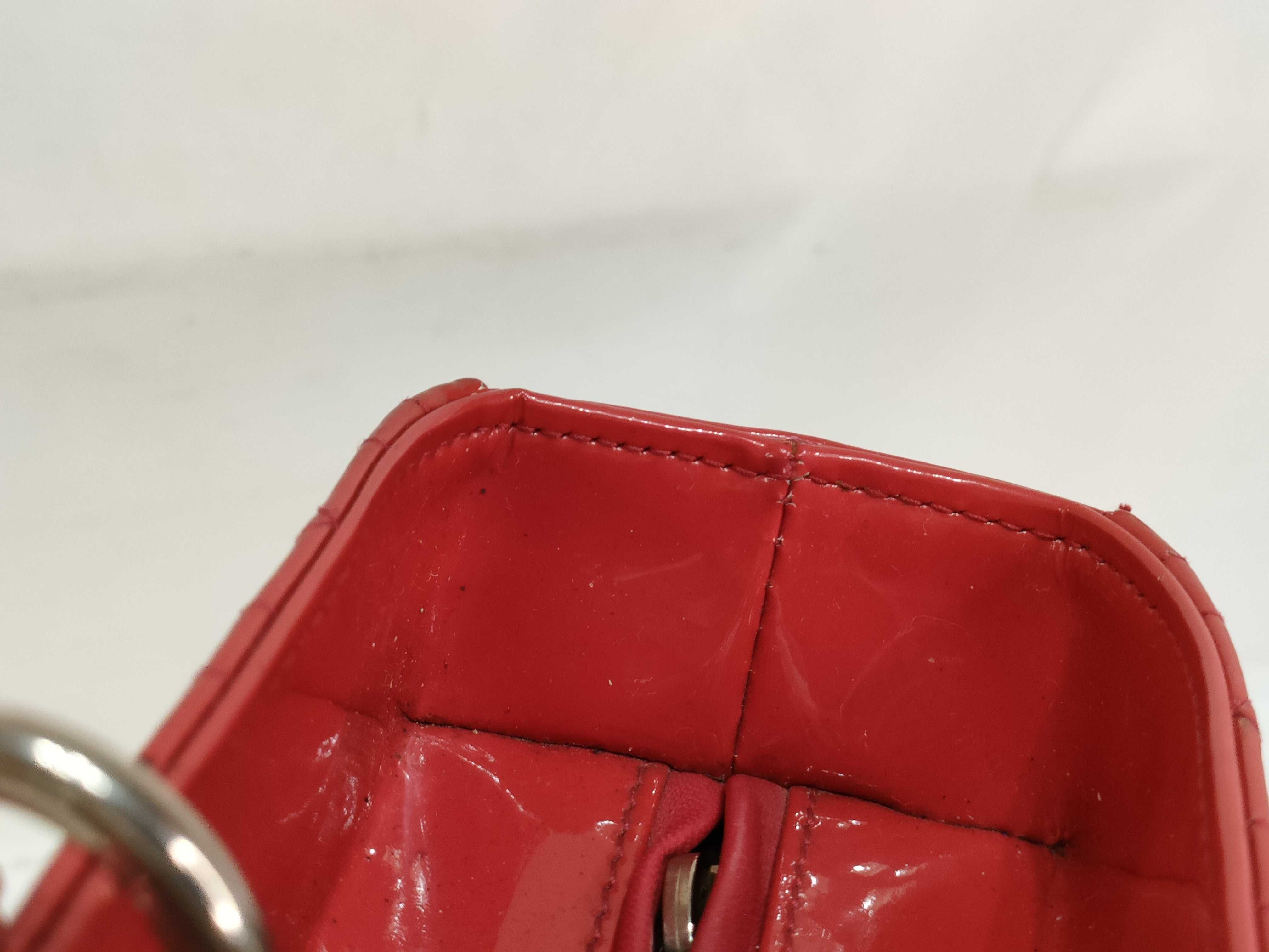 Lady Dior Patent Leather Red Shoulder Bag — view 12