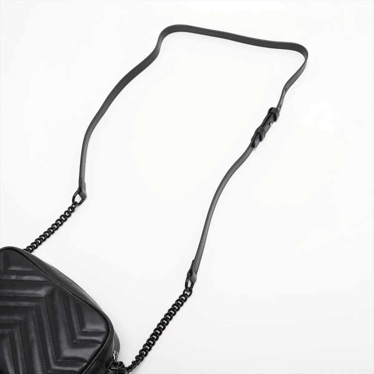 GG Marmont Leather Chain Shoulder Bag, Black, 634936 — view 5