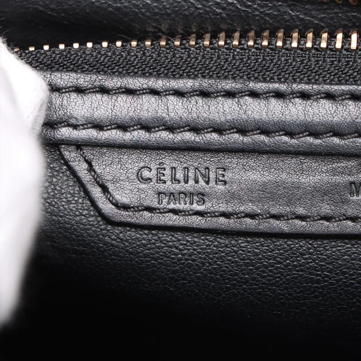 Luggage Micro Shopper Leather Handbag, Black — view 10