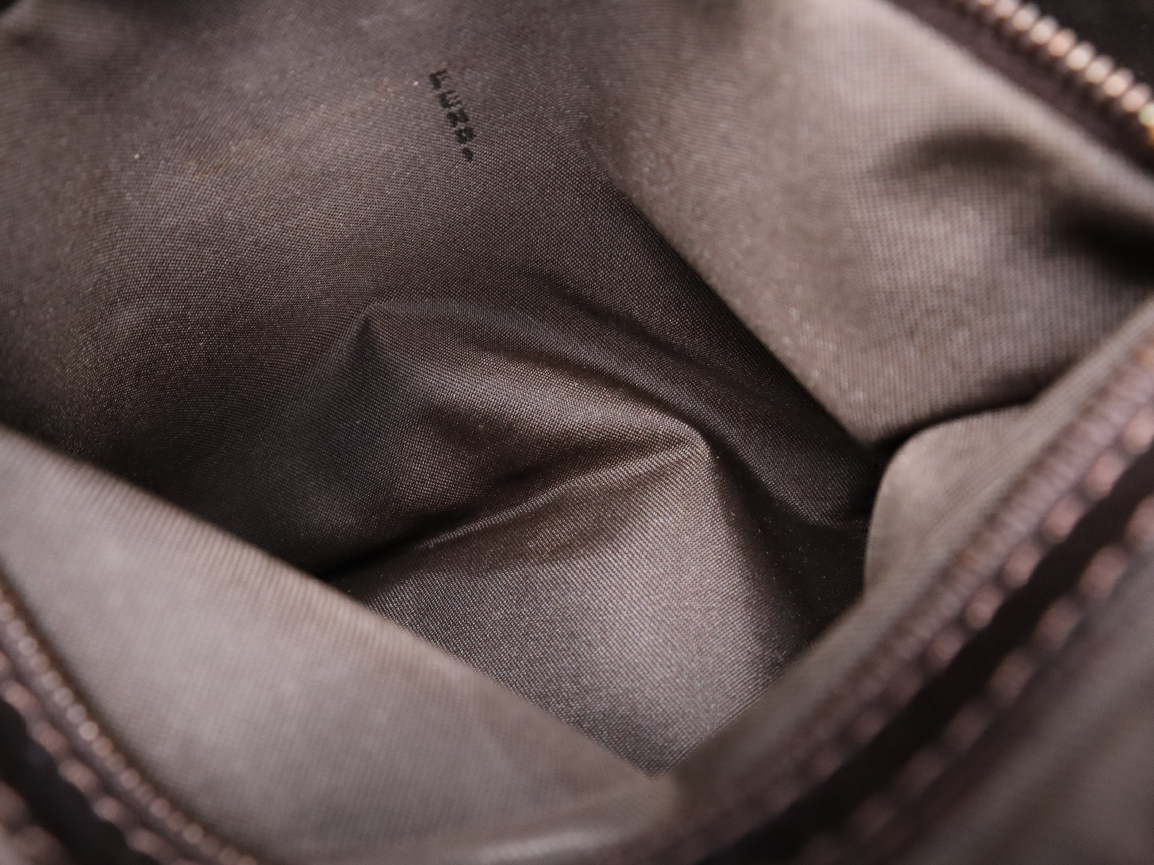 8BR001 PVC x Leather Zucchino Mamma Bucket Coated Canvas Shoulder Bag (Beige/Brown) with Dust Bag — view 12