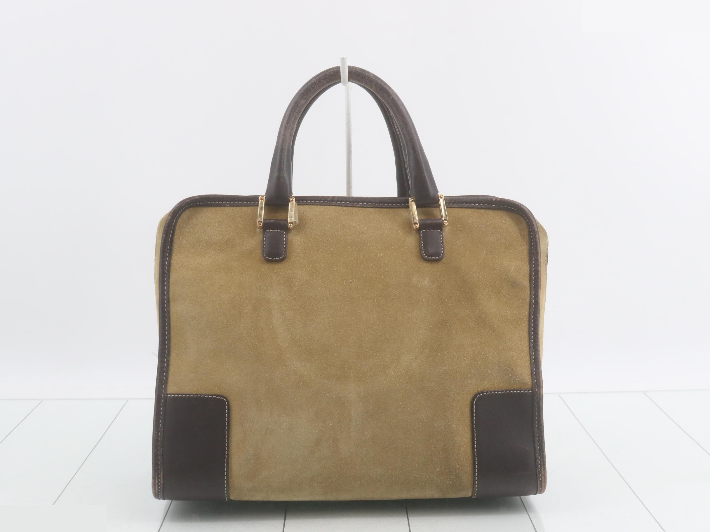 Amazona 32 handbag, suede leather, beige/brown — view 2