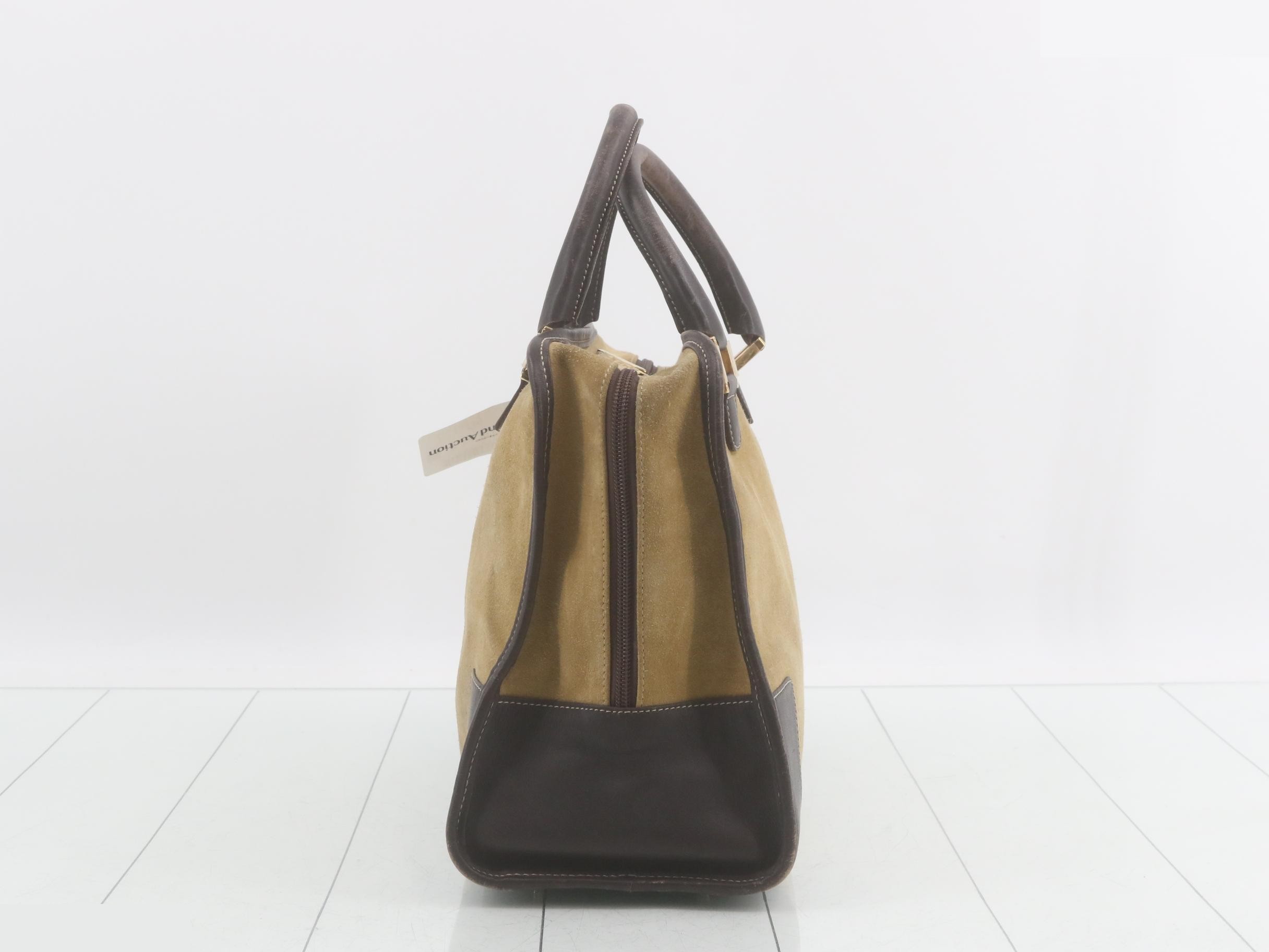 Amazona 32 handbag, suede leather, beige/brown — view 3