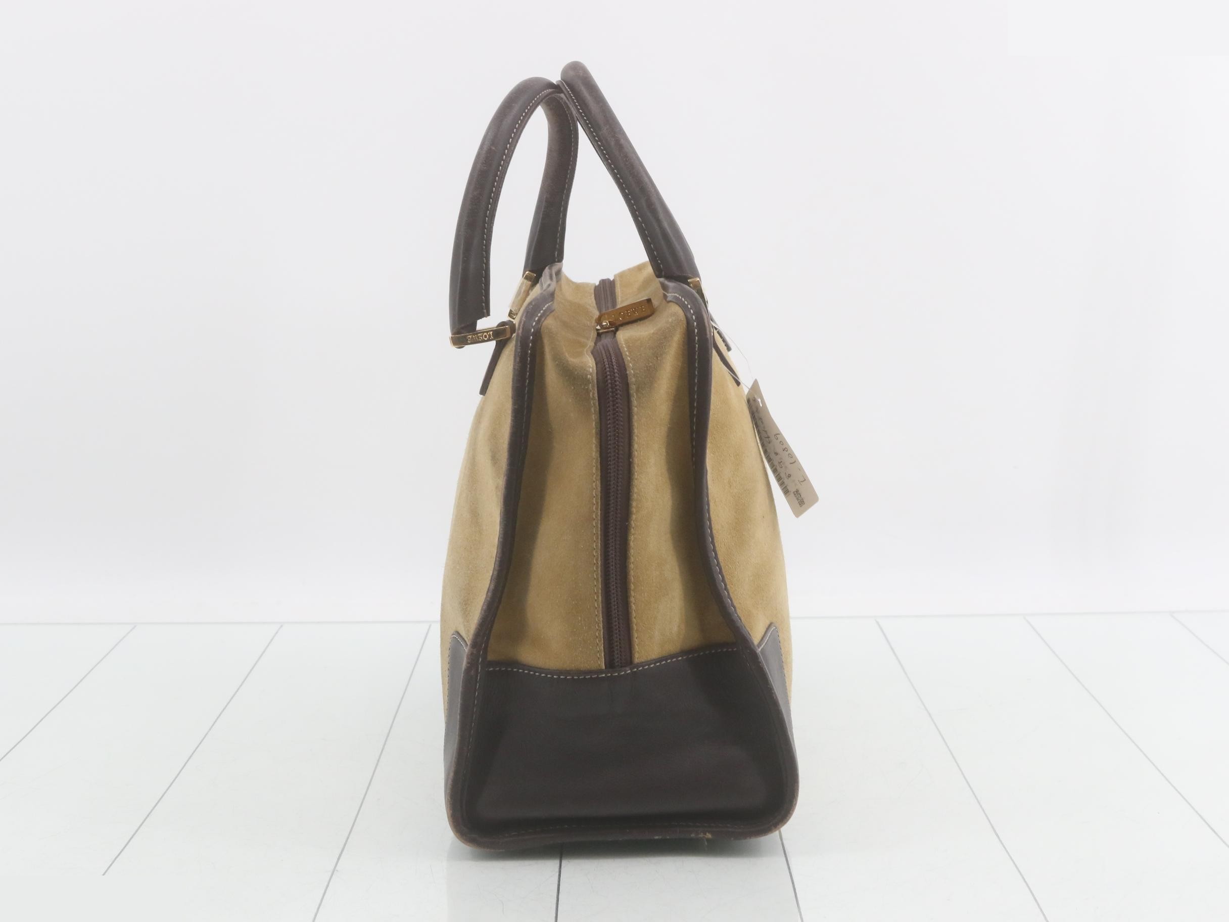 Amazona 32 handbag, suede leather, beige/brown — view 4