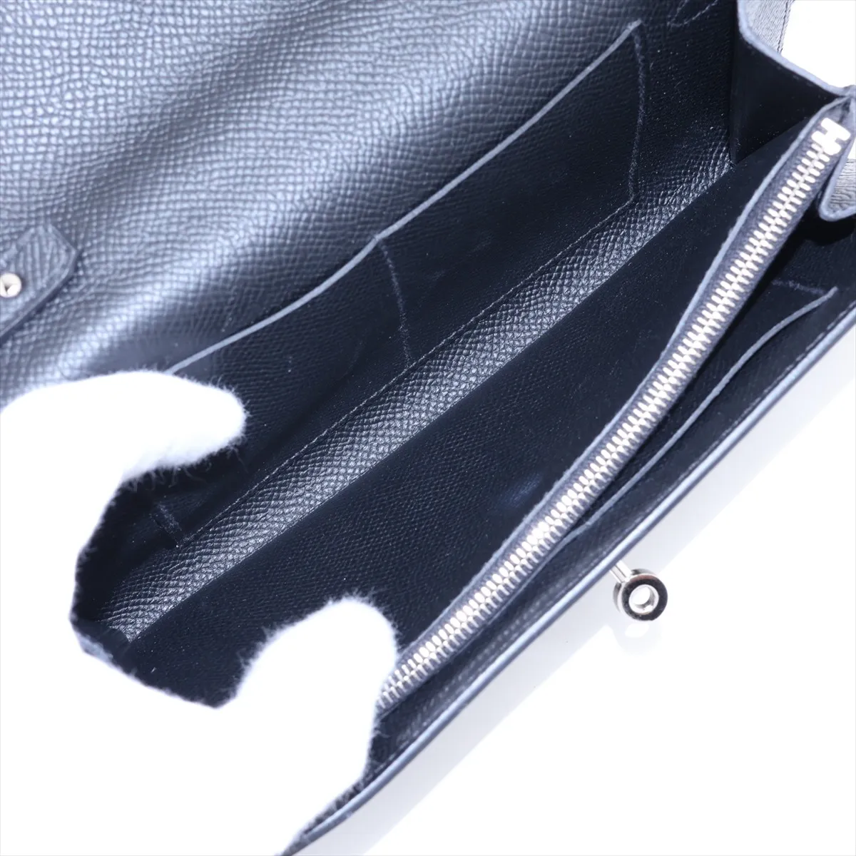 [Individually packaged] Hermes Kelly Wallet To Go, Veau Epsom, Black, Silver Hardware, B: 2023 — view 6