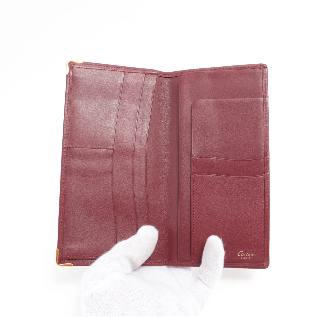 Mustline Leather Long Wallet Bordeaux — view 3
