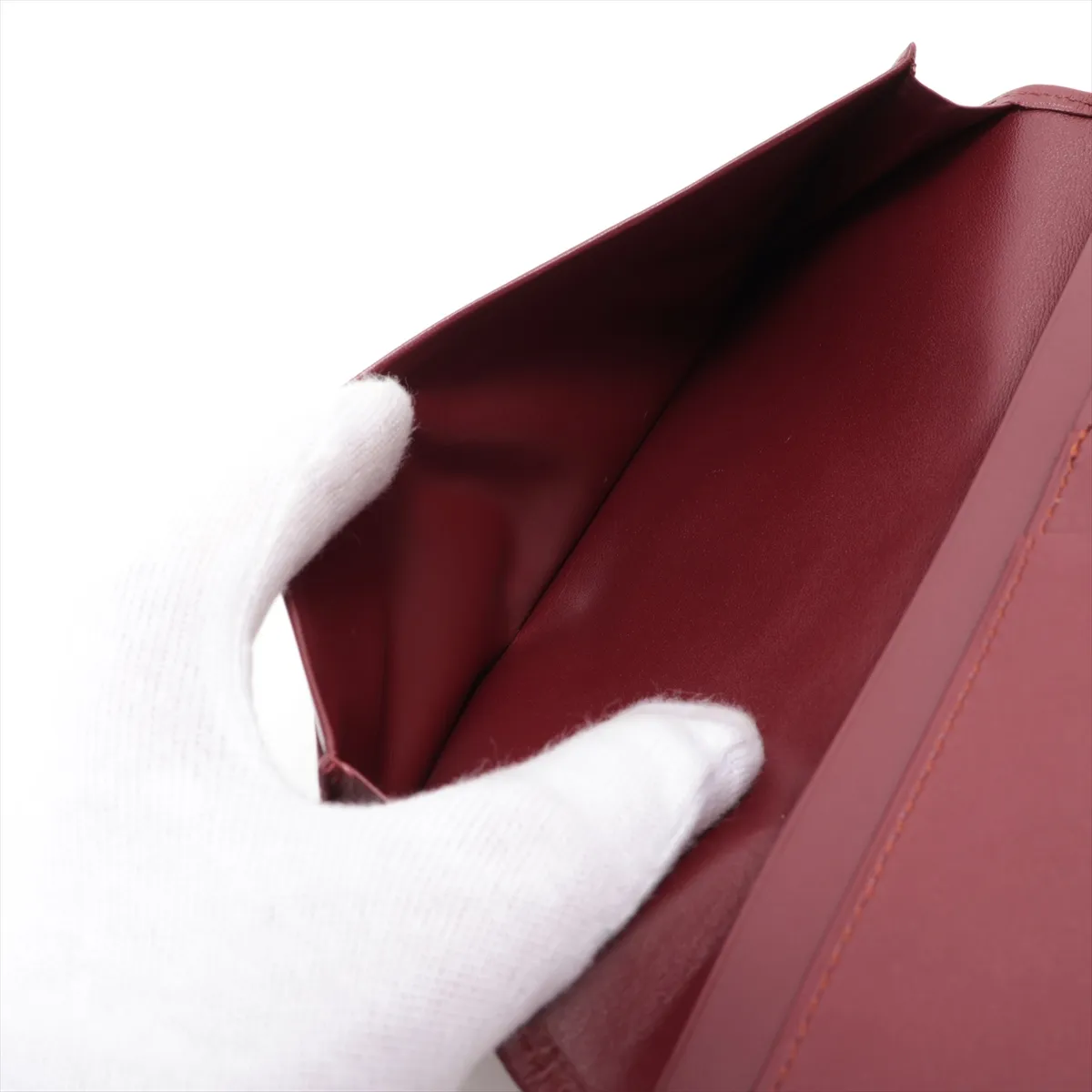 Mustline Leather Long Wallet Bordeaux — view 6