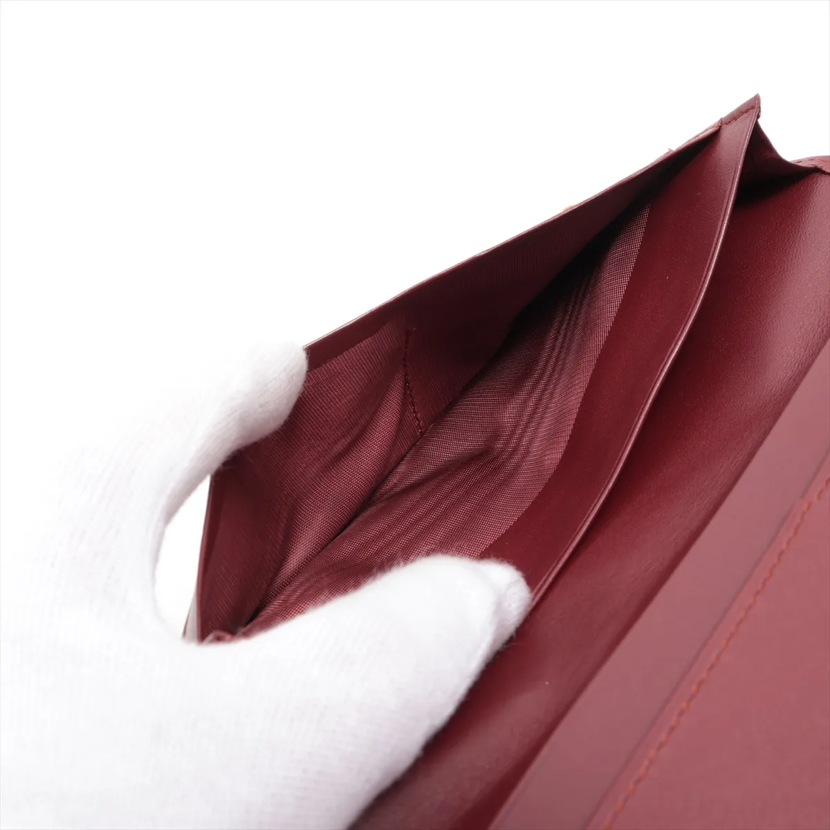 Mustline Leather Long Wallet Bordeaux — view 7