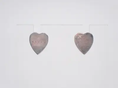 Heart-shaped earrings, AG925, 3.4g