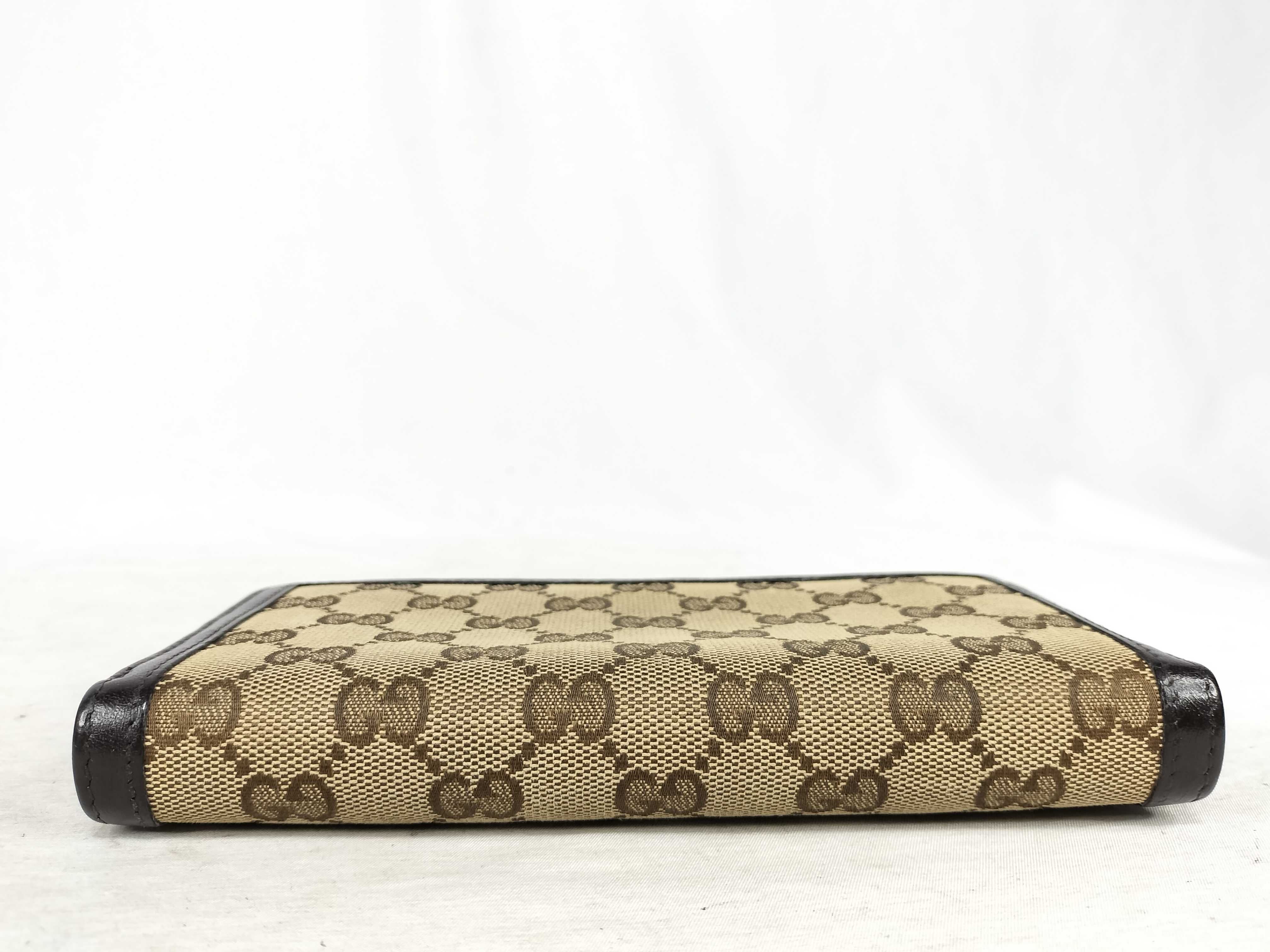 GG Canvas Round Zip Wallet 308012 with Gold Hardware — view 3