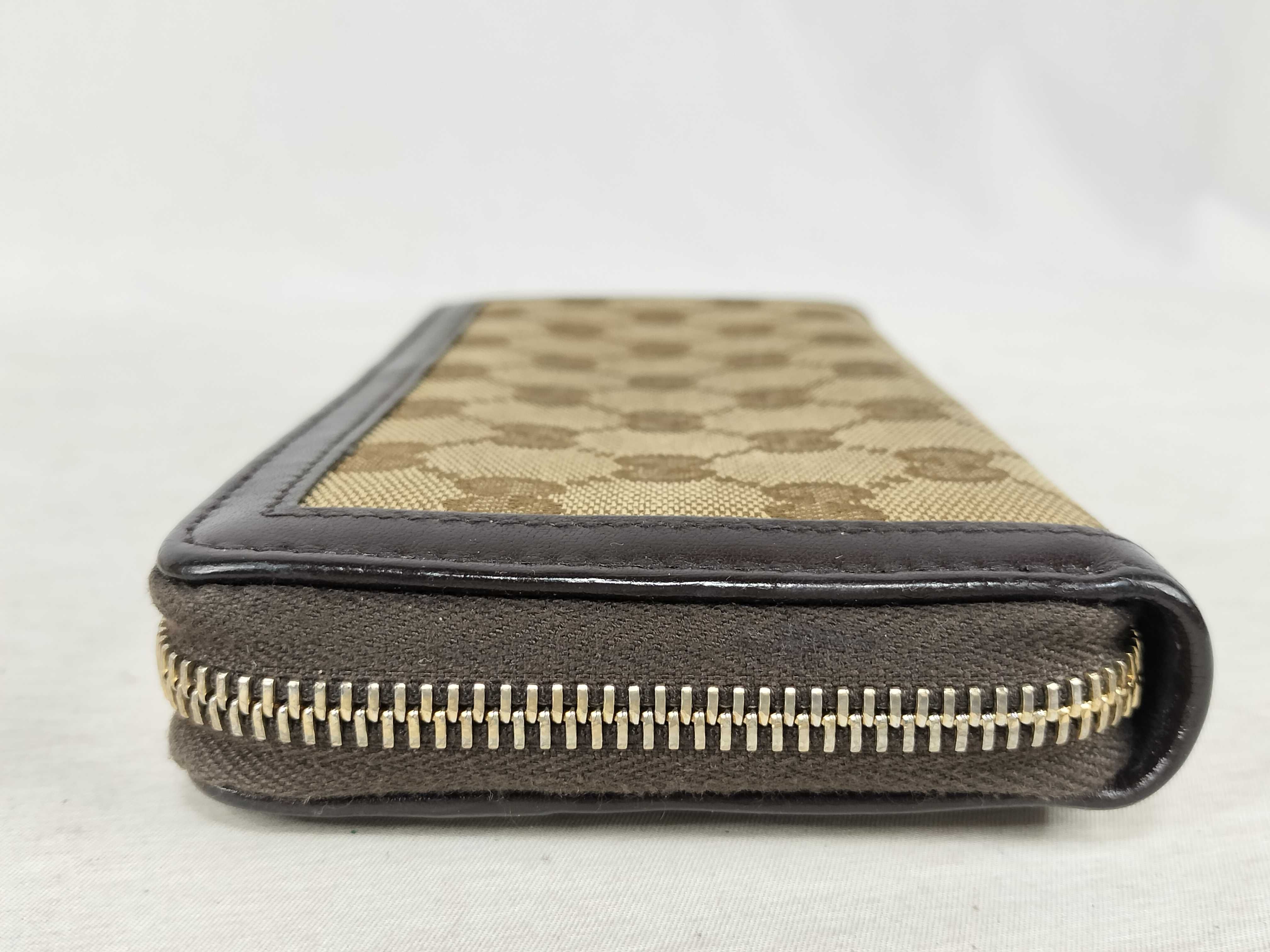 GG Canvas Round Zip Wallet 308012 with Gold Hardware — view 5