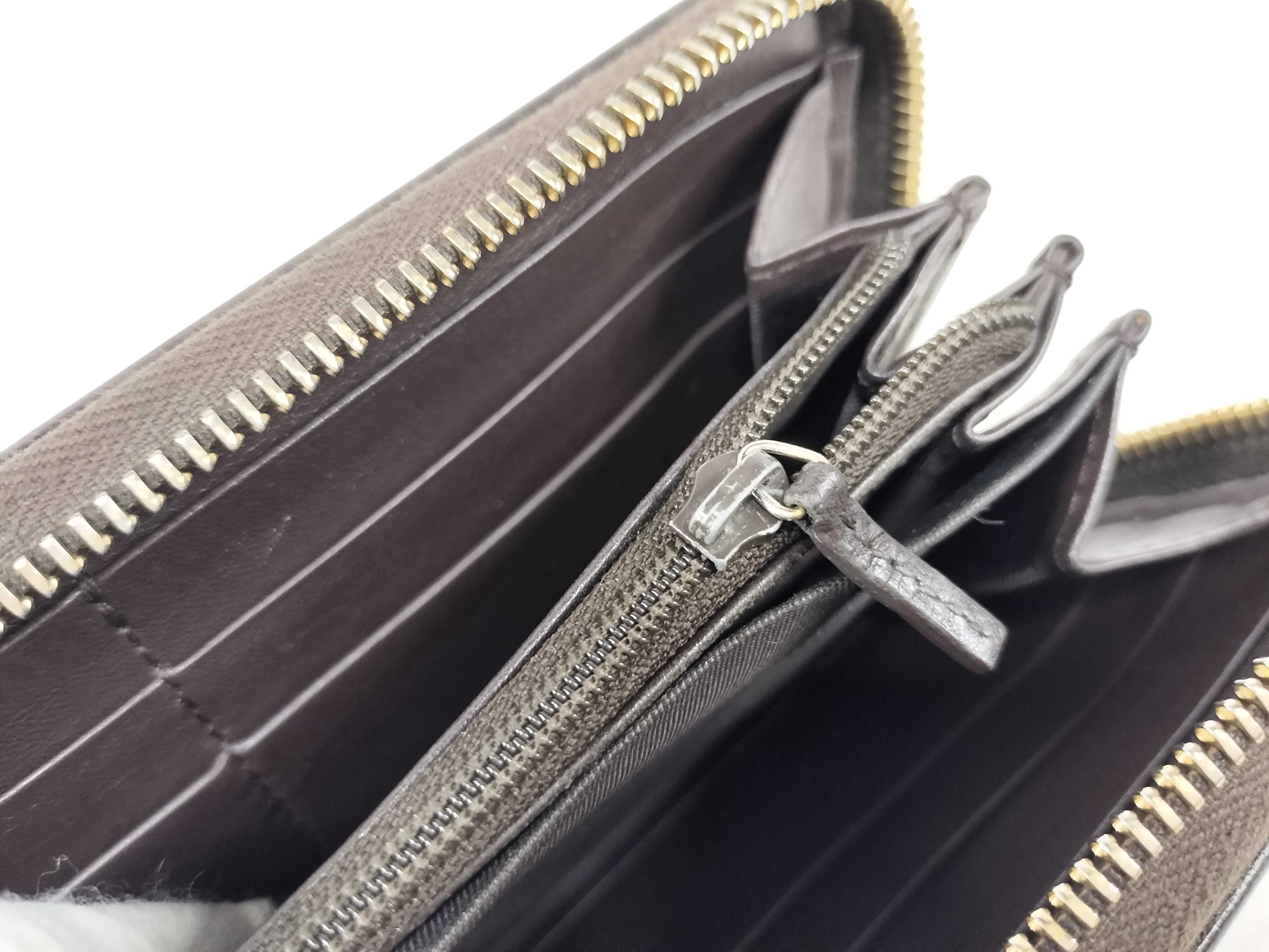 GG Canvas Round Zip Wallet 308012 with Gold Hardware — view 9