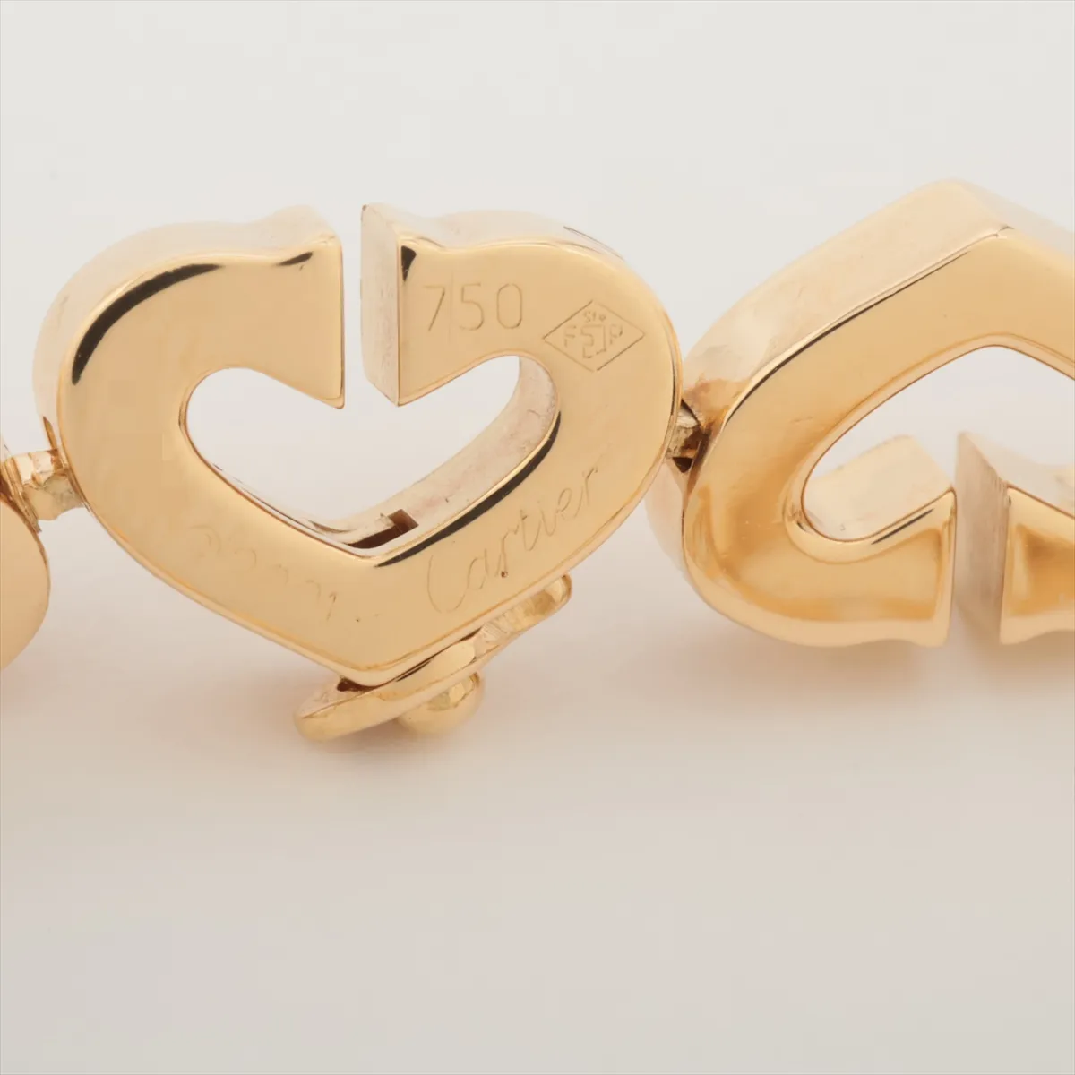 C Heart Bracelet 750(YG) 30.1g Engraving is starting to fade, serial stamp is unclear — view 5