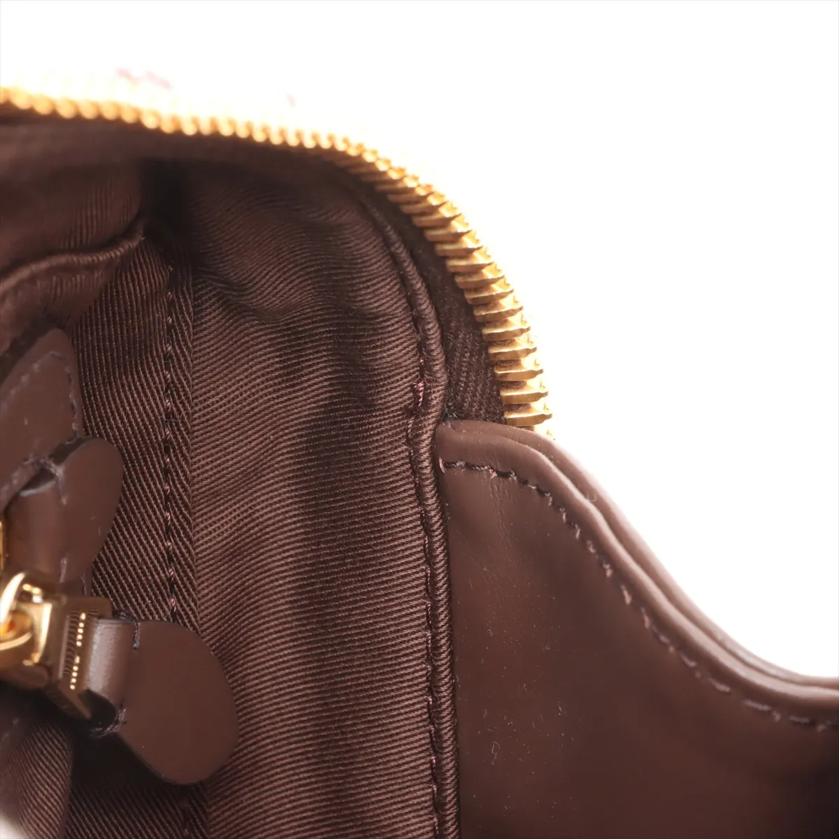 Beau Wool x Leather Shoulder Bag Brown 5BB173 — view 11