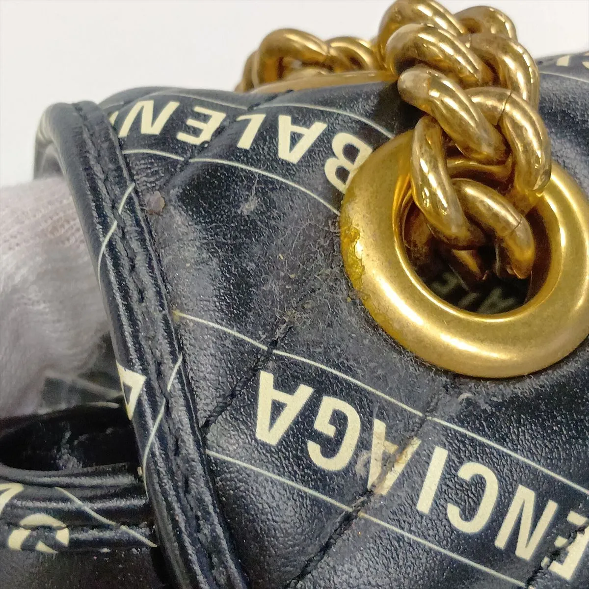 x Balenciaga GG Marmont Leather Chain Shoulder Bag, Black, 443497 — view 12