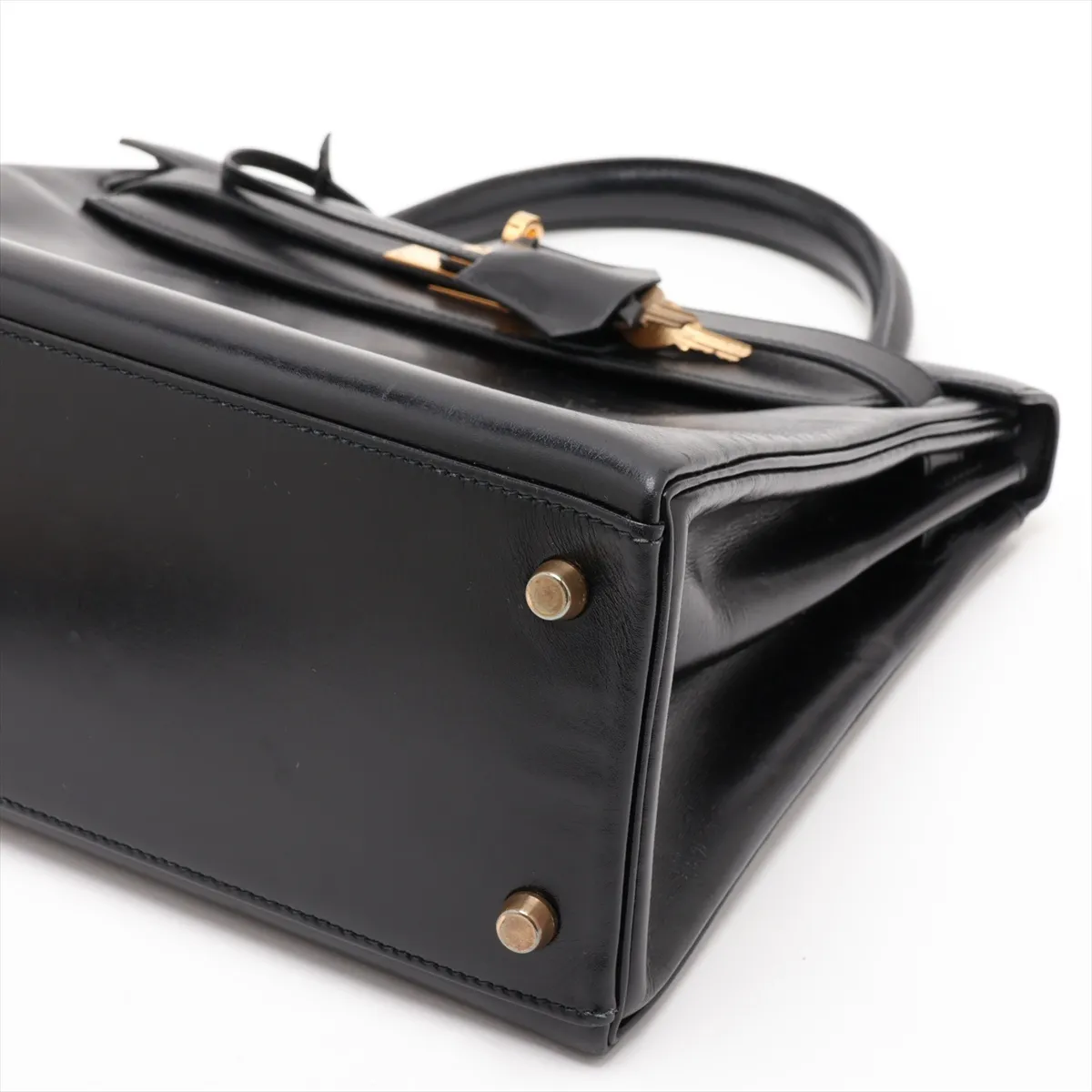 [Individually packaged] Hermes Kelly 28 Letournée Box Calf Black Gold Hardware T: 1990 — view 3