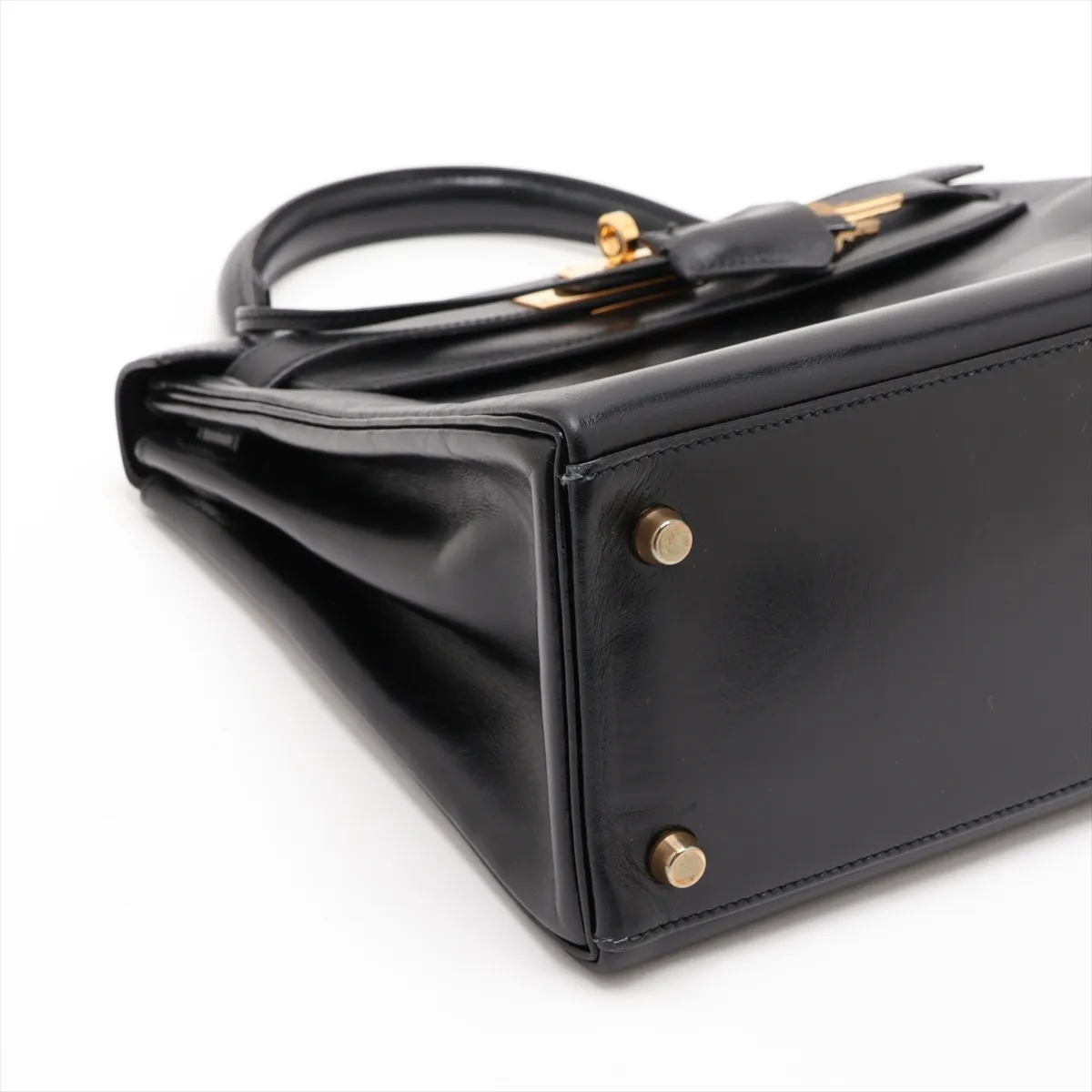 [Individually packaged] Hermes Kelly 28 Letournée Box Calf Black Gold Hardware T: 1990 — view 4