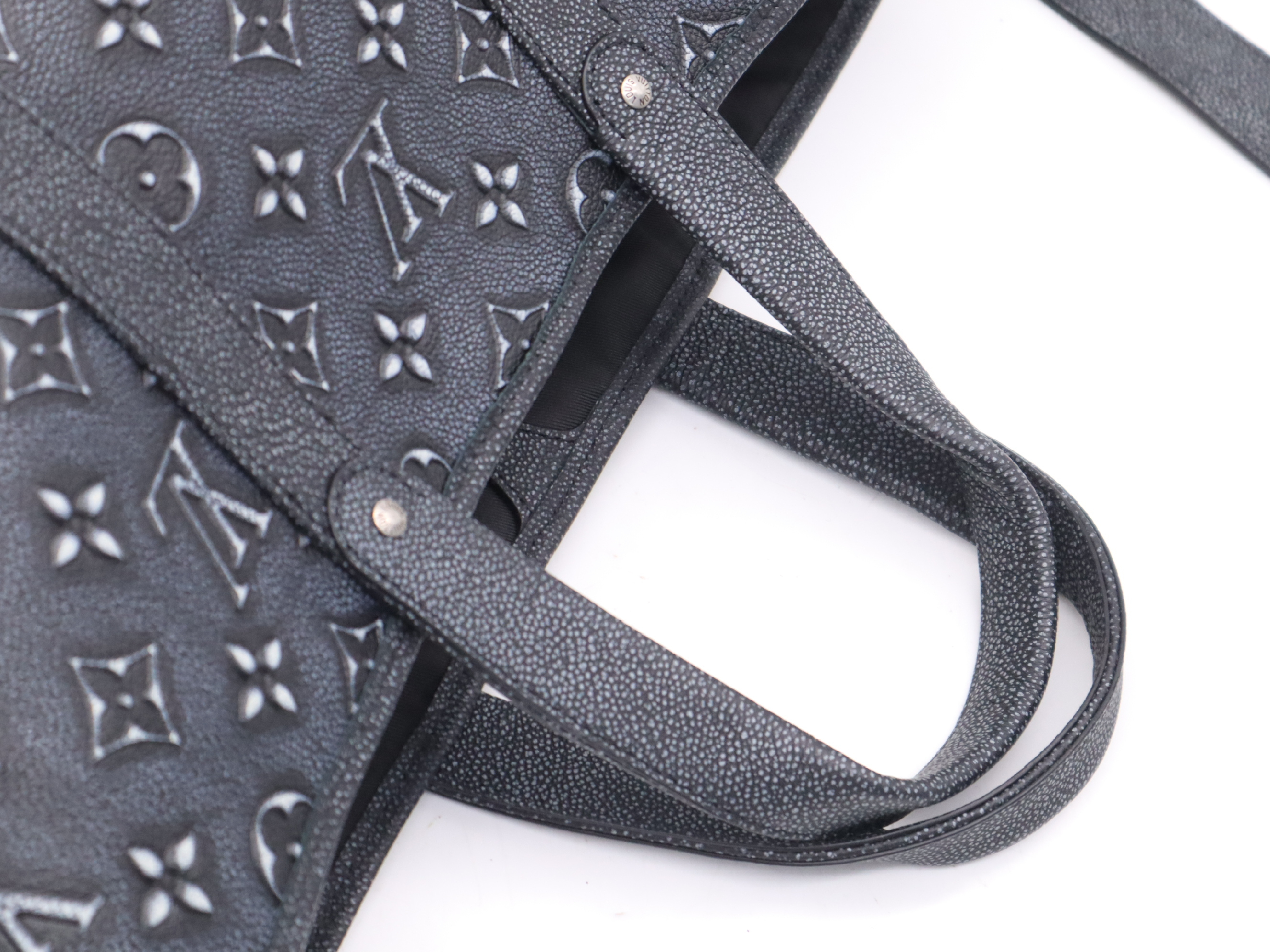 M21371 Monogram Cowhide Trolley Bag, Black, with Shoulder Strap, RFID Tested. — view 6