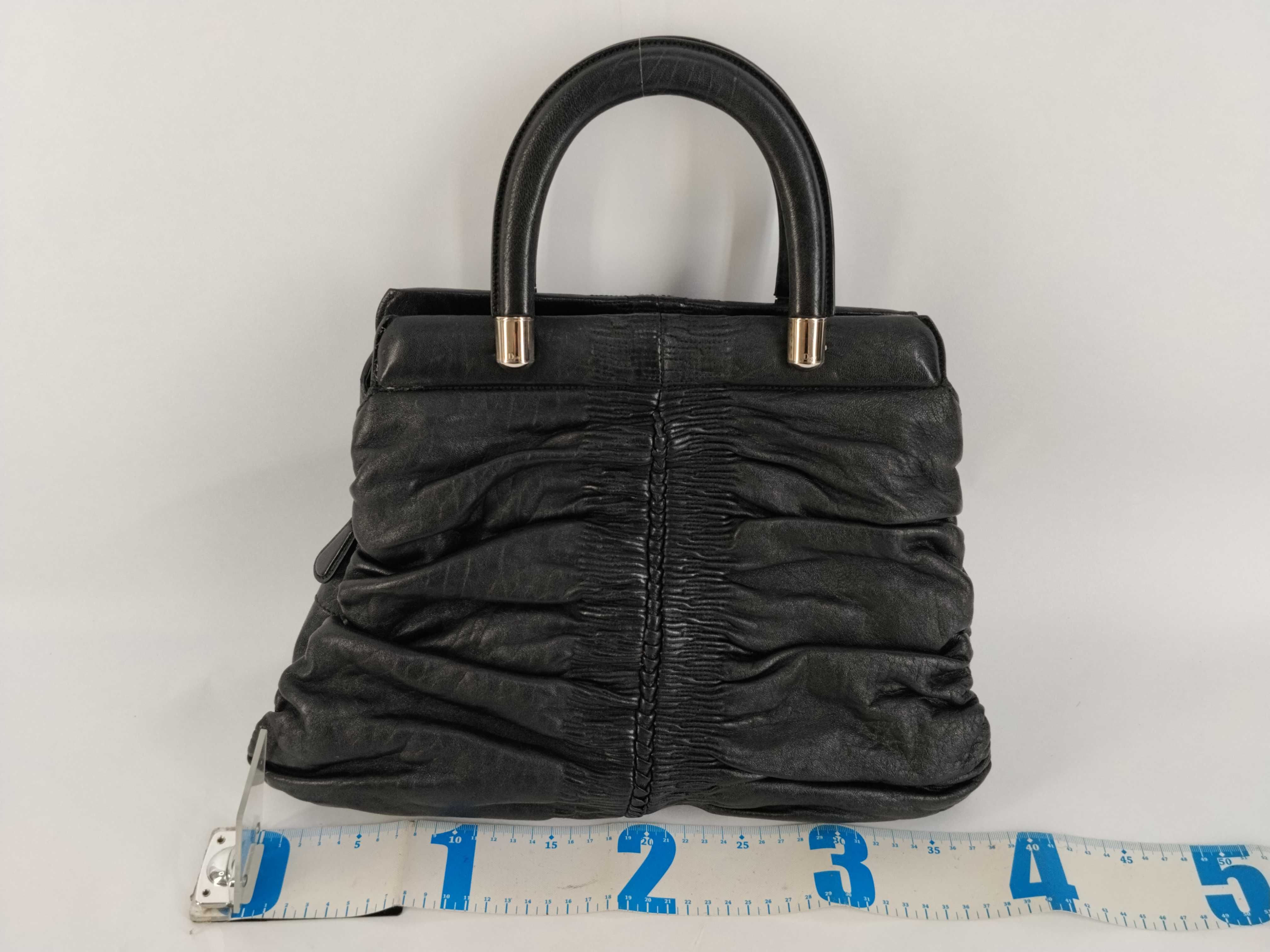 Karenina Galliano era lambskin gathered CD hardware black handbag — view 2