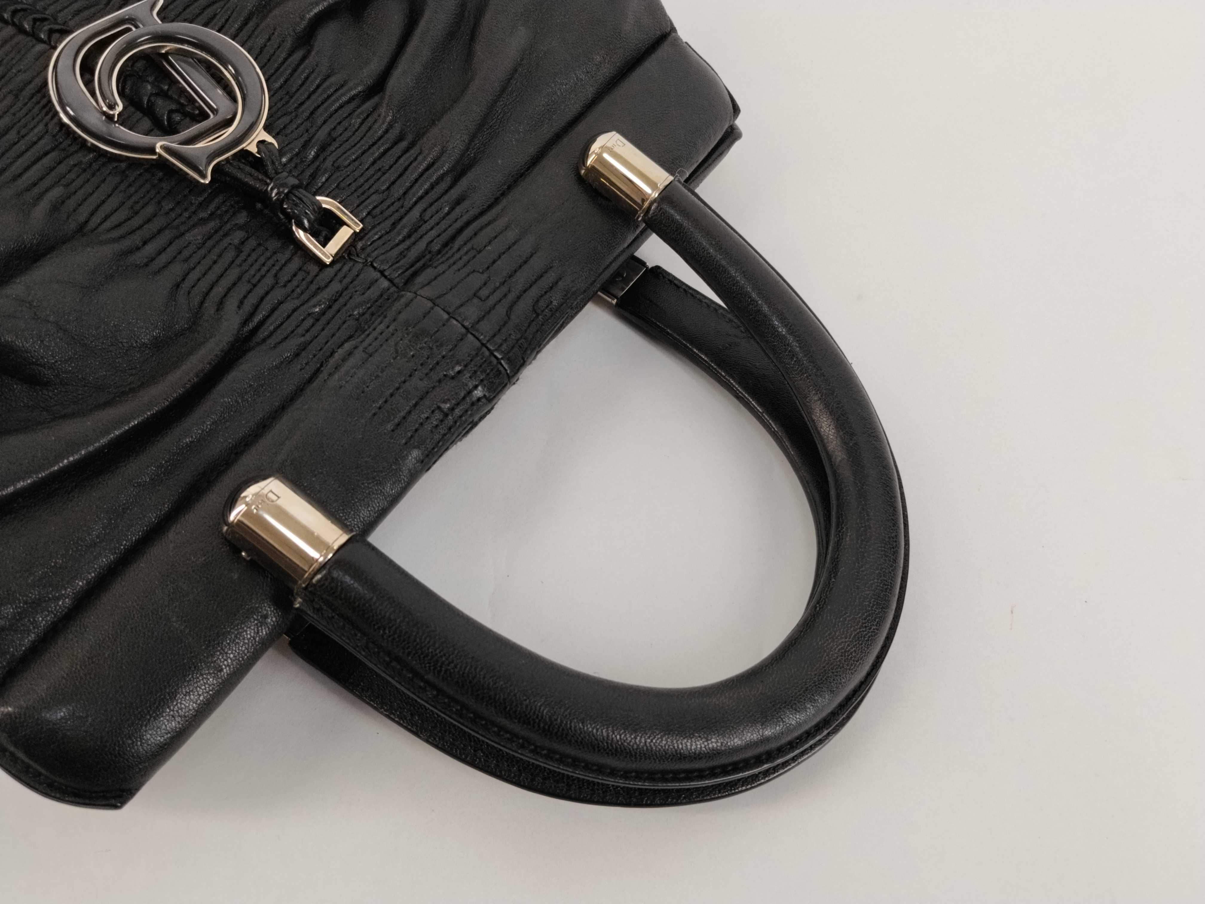 Karenina Galliano era lambskin gathered CD hardware black handbag — view 3