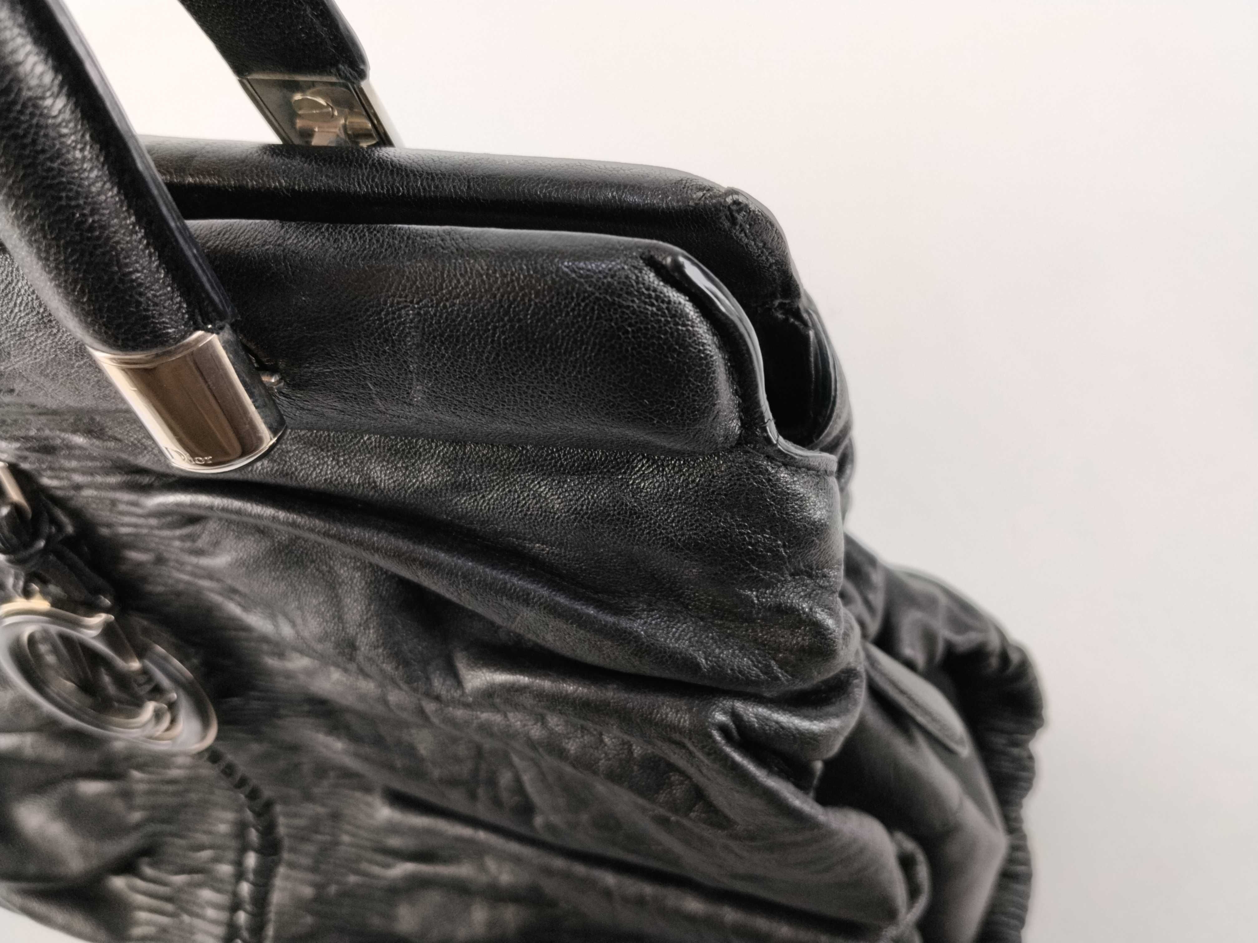 Karenina Galliano era lambskin gathered CD hardware black handbag — view 9