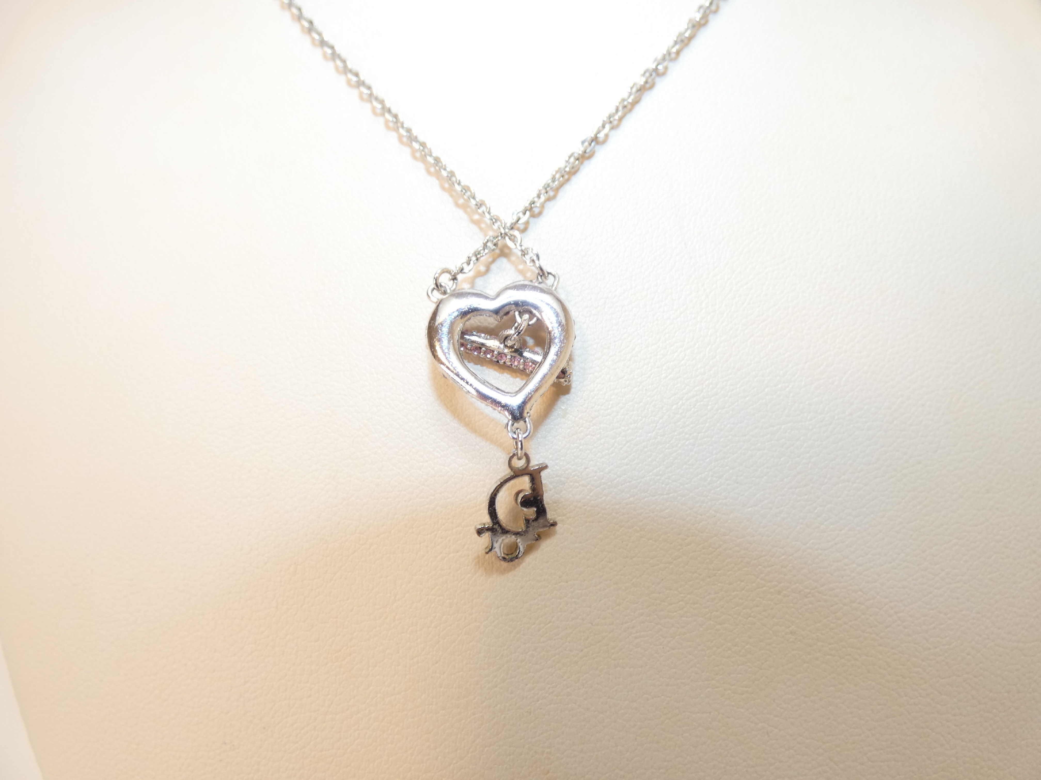 Trotter Rhinestone Heart Necklace — view 2