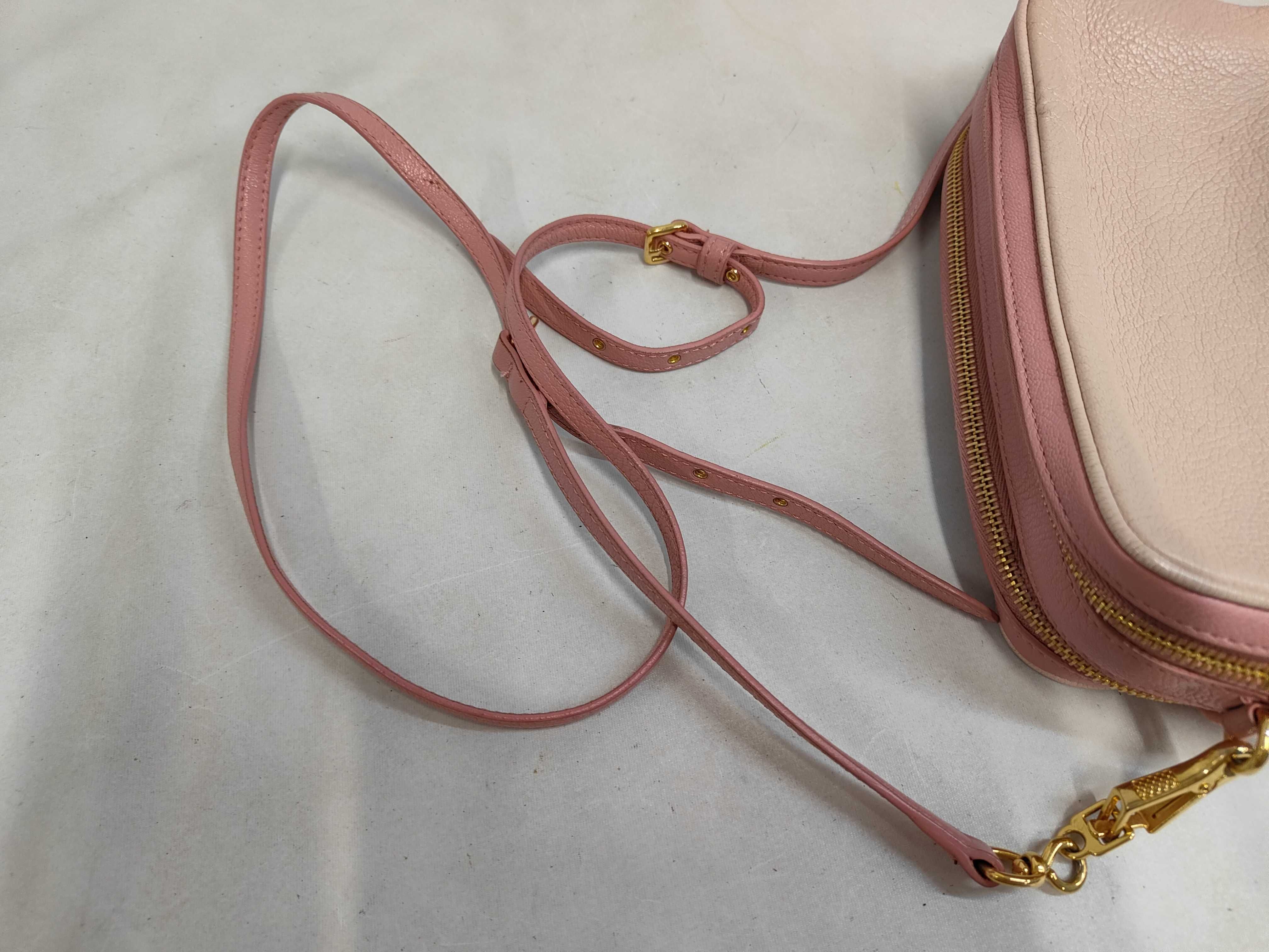 Leather Bicolor Double Zip Camera Bag Shoulder Bag — view 5