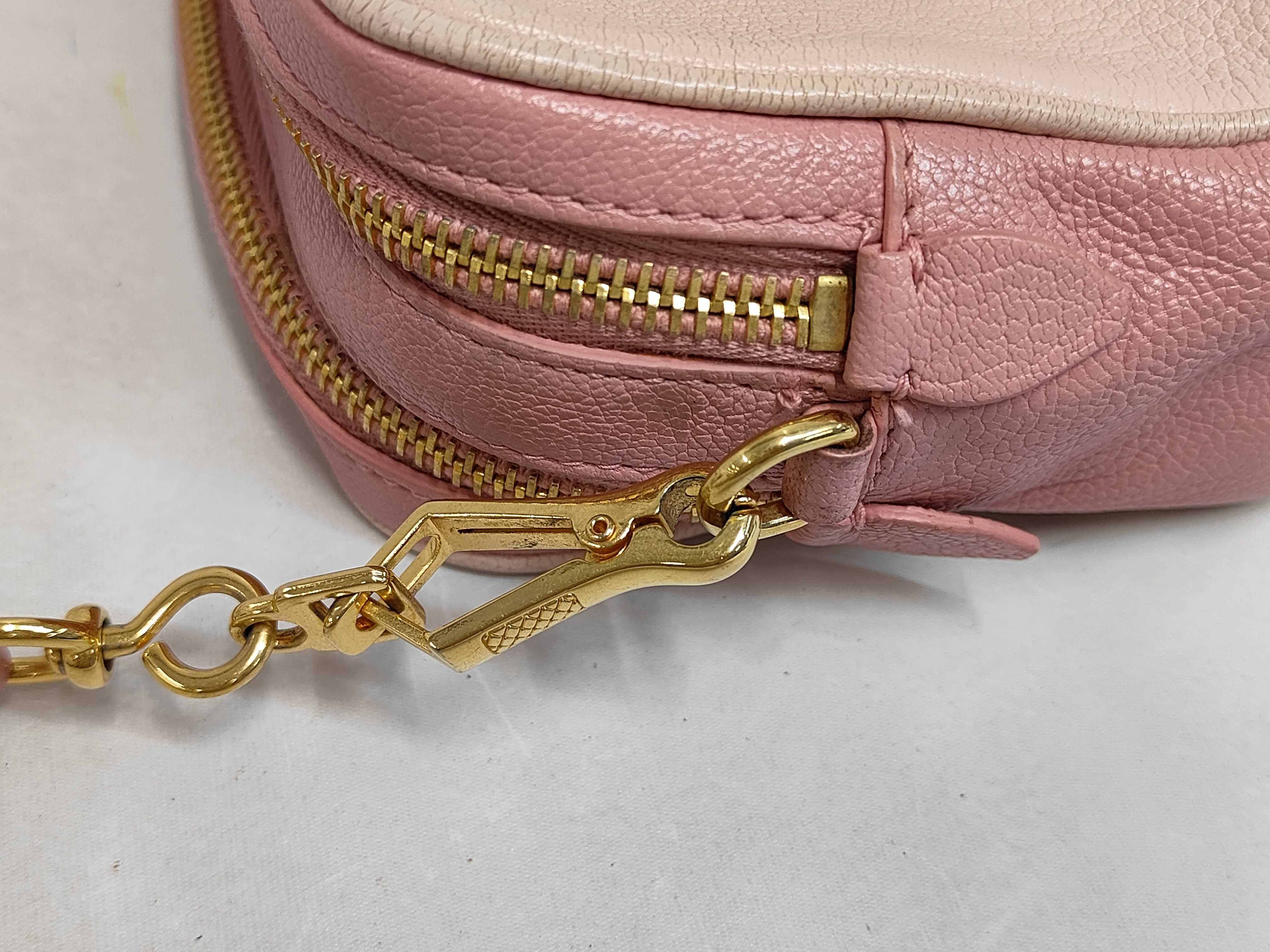 Leather Bicolor Double Zip Camera Bag Shoulder Bag — view 7