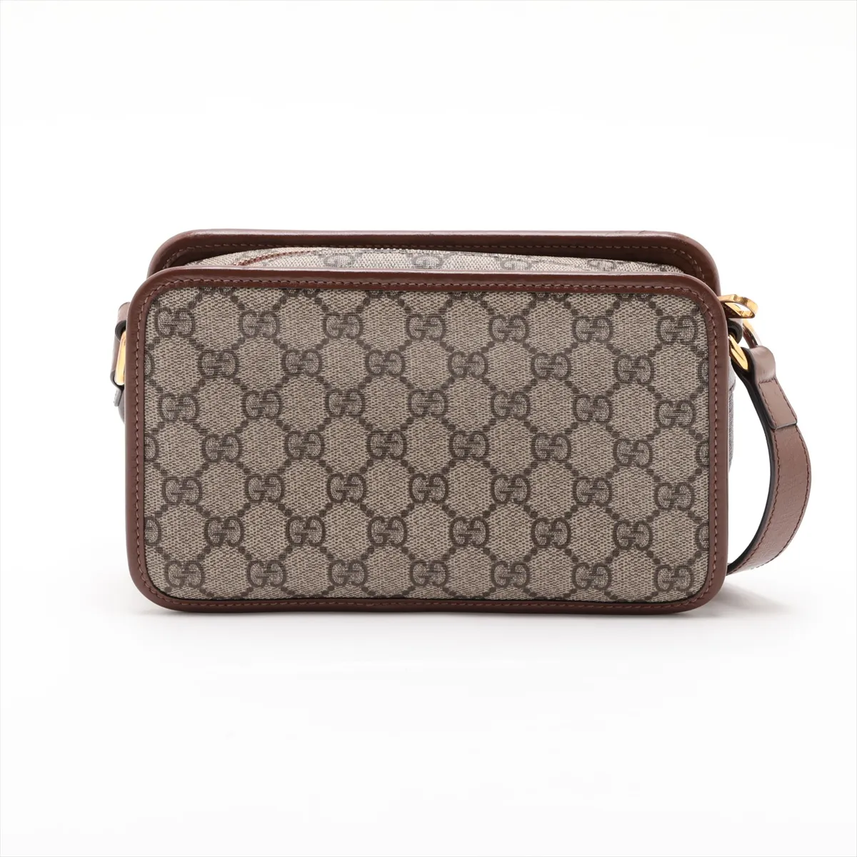 GG Supreme 658572 PVC x Leather Shoulder Bag, Beige x Brown — view 2
