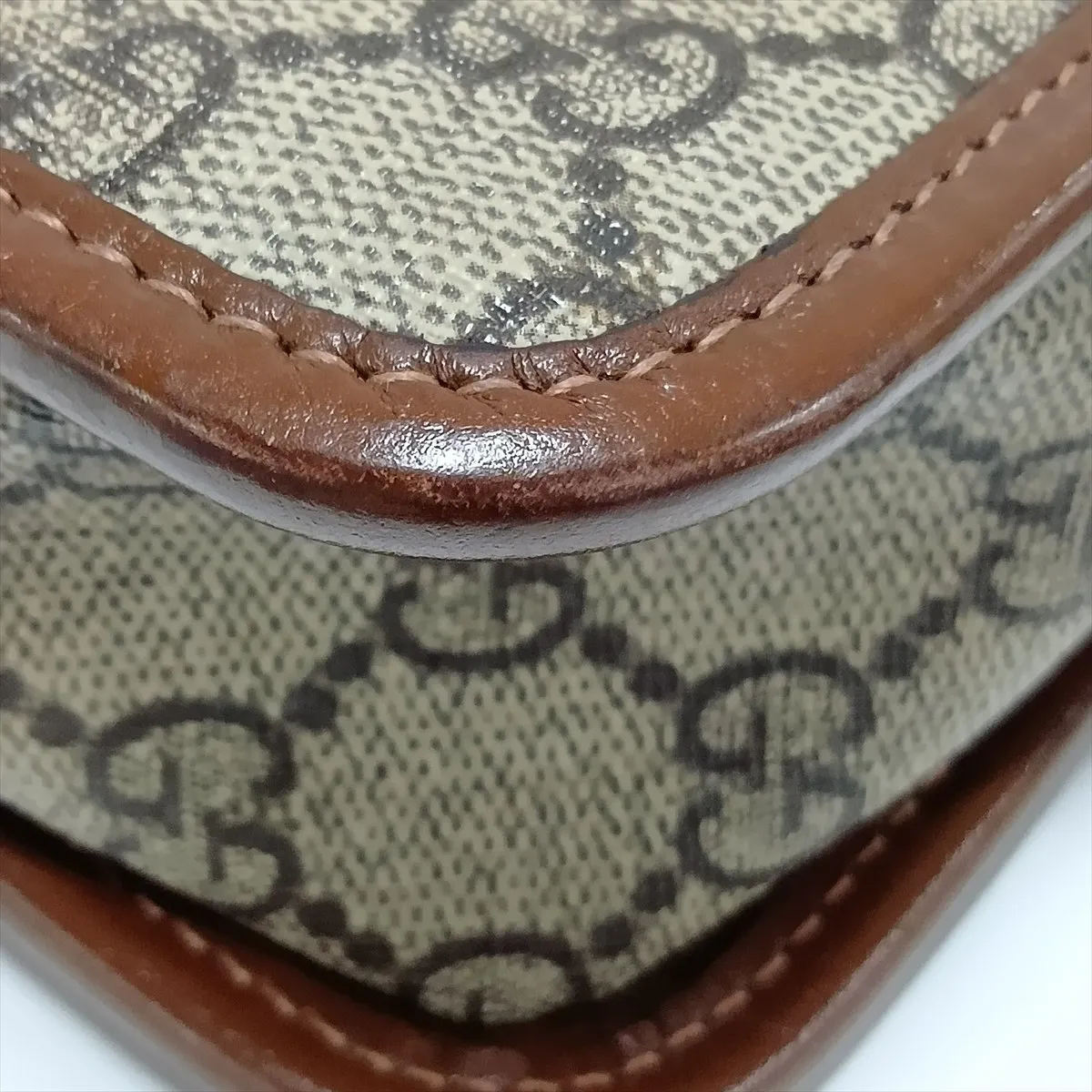 GG Supreme 658572 PVC x Leather Shoulder Bag, Beige x Brown — view 12