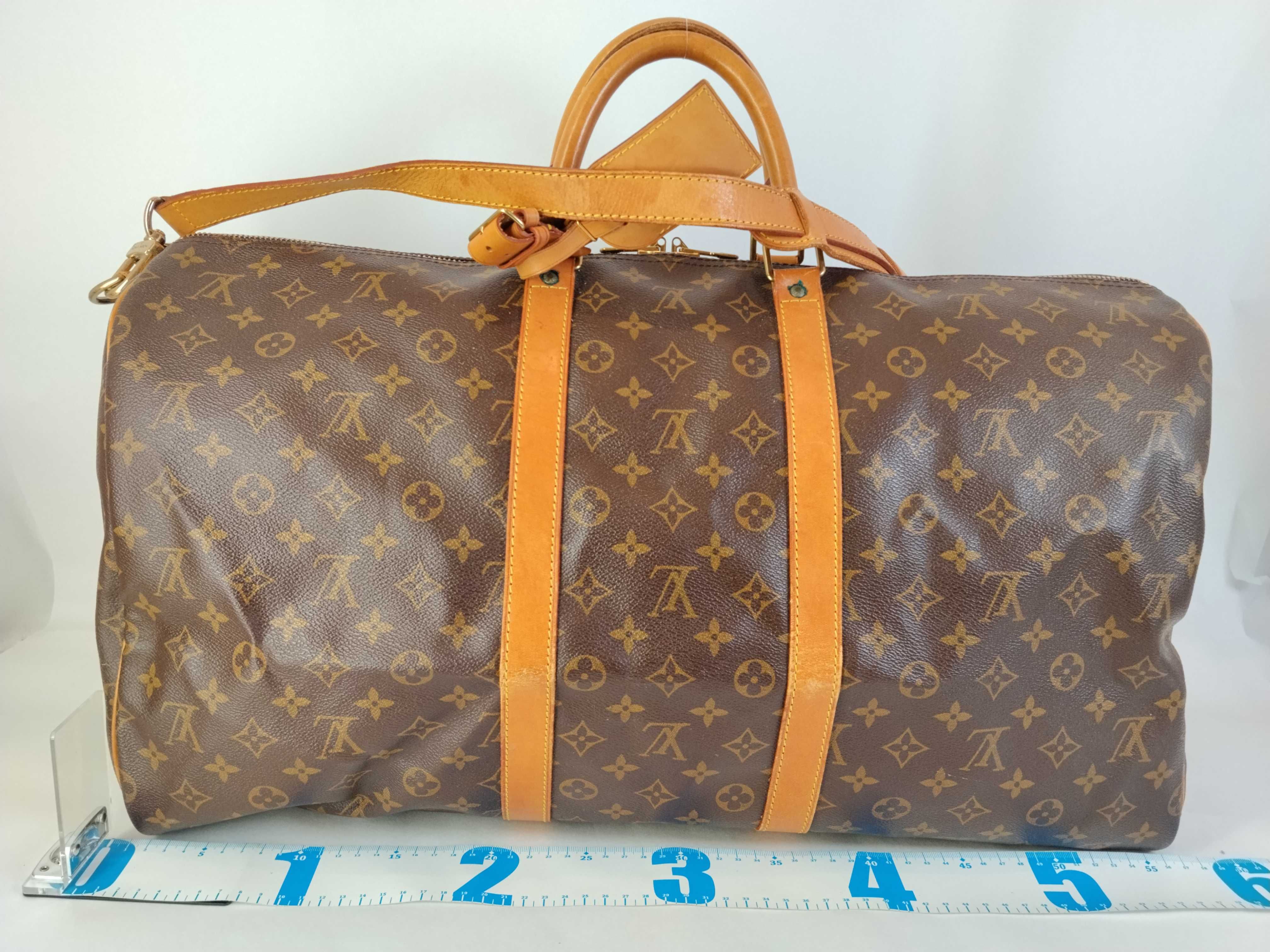 Monogram Keepall Bandoulière 55 M41414 TH0934 Brown Boston Bag — view 2
