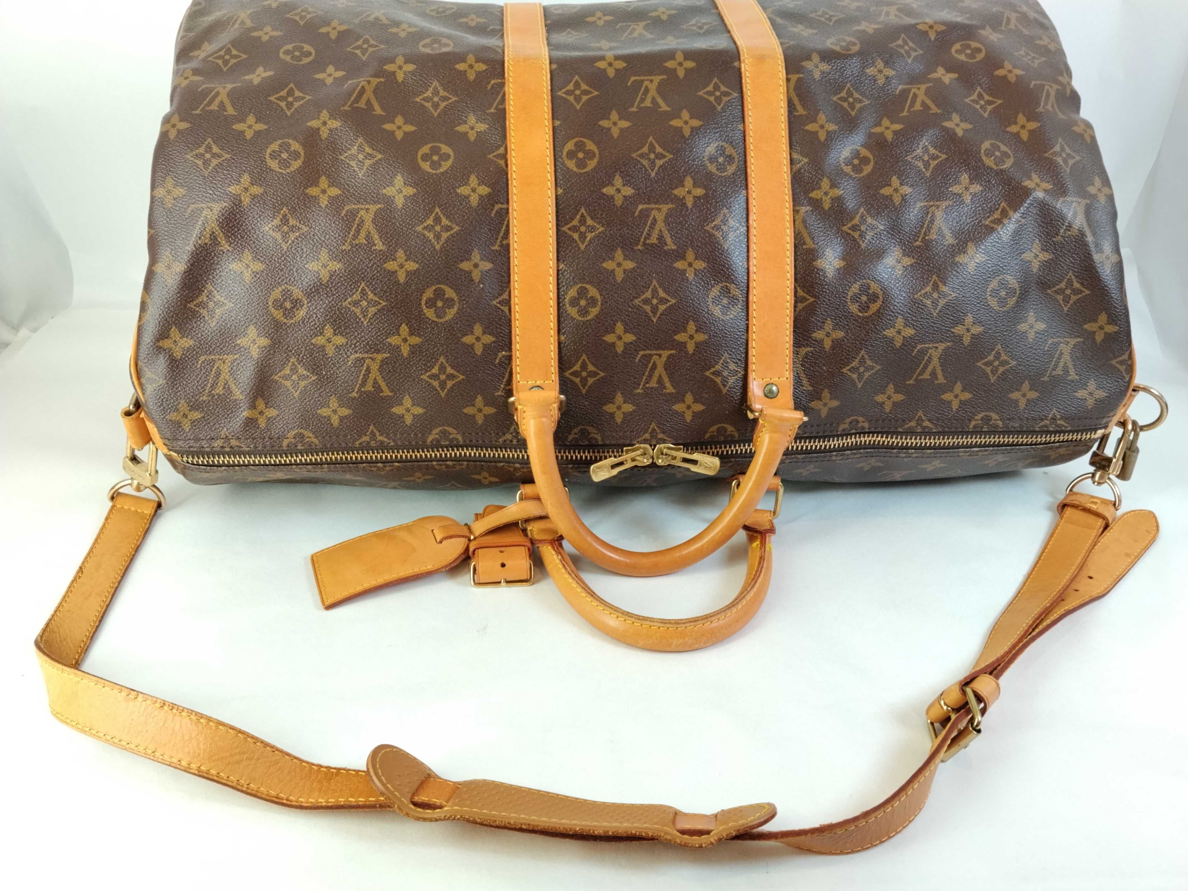 Monogram Keepall Bandoulière 55 M41414 TH0934 Brown Boston Bag — view 3