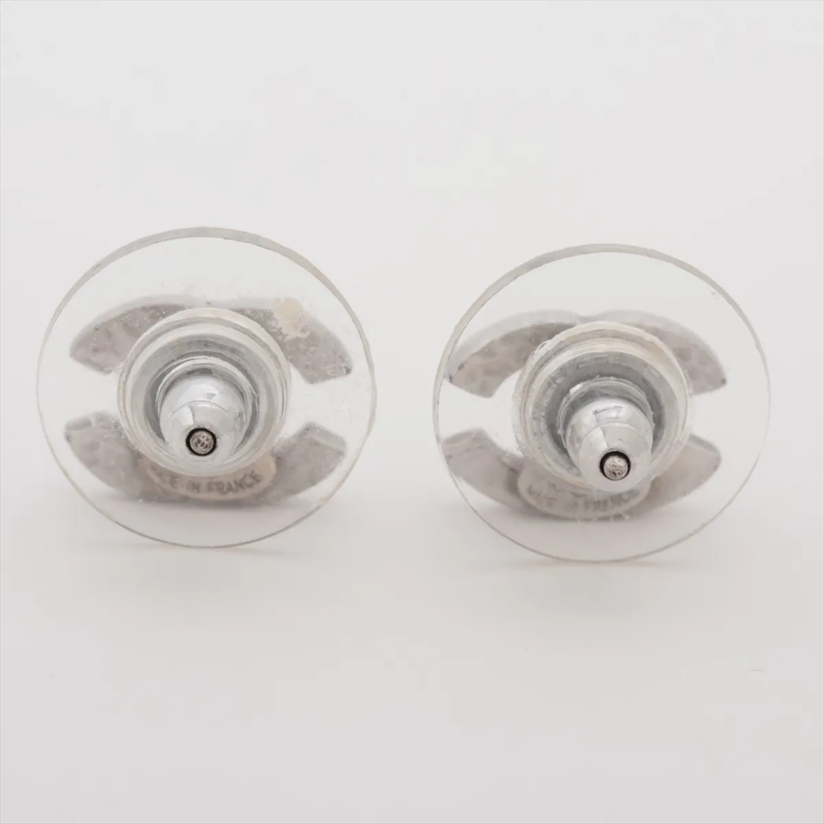Coco Mark 10V Earrings (Pair) Metal x Rhinestone Silver - — view 2