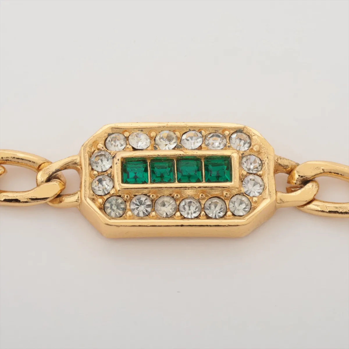 bracelet, GP x rhinestones, gold, — view 2