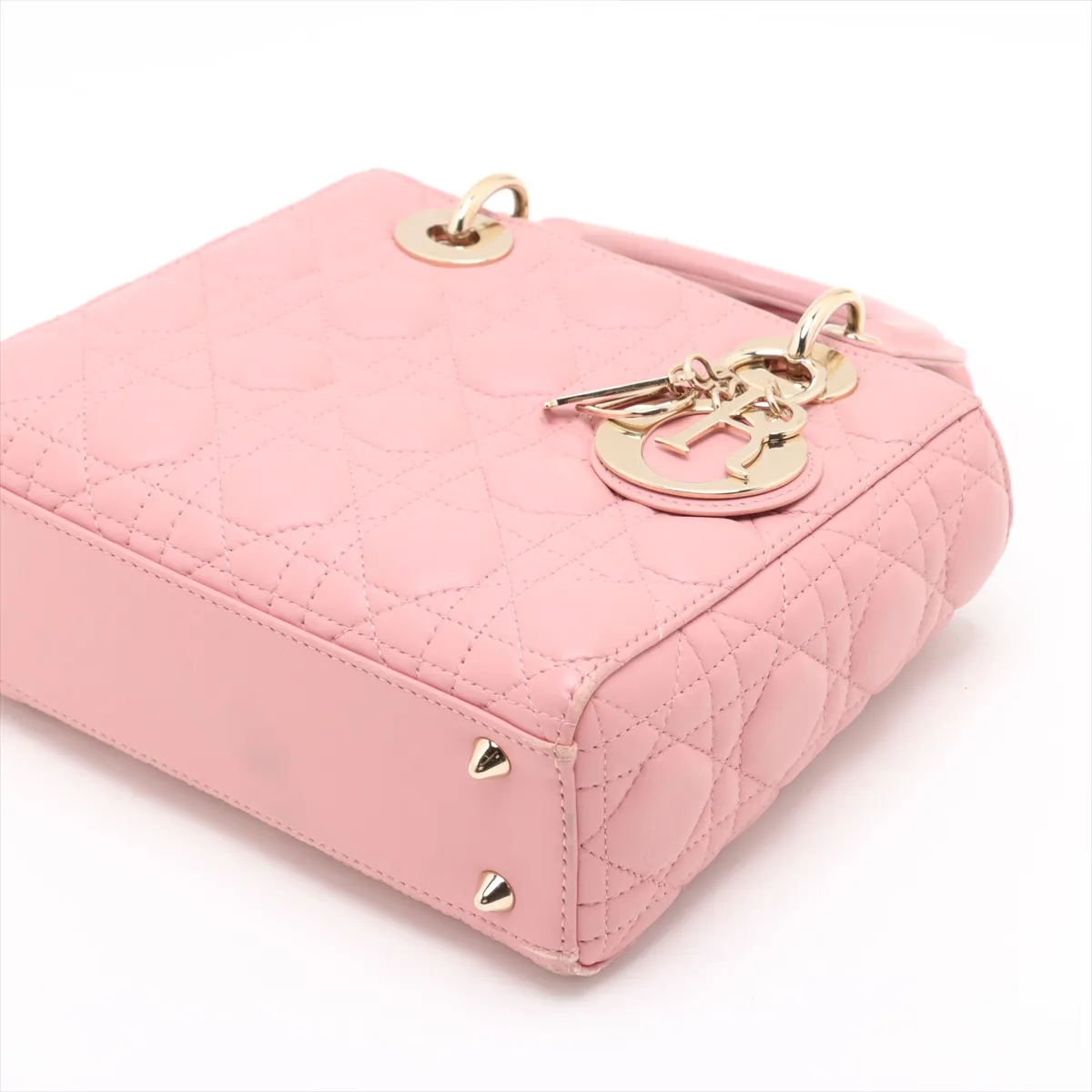 Cannage My Lady Dior Leather 2WAY Handbag Pink — view 3