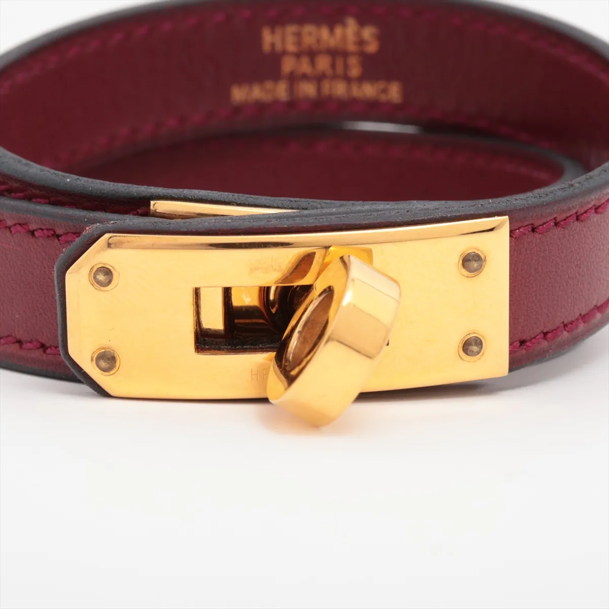 Kelly Double Tour F stamp: 2002 Bracelet Leather Bordeaux — view 3