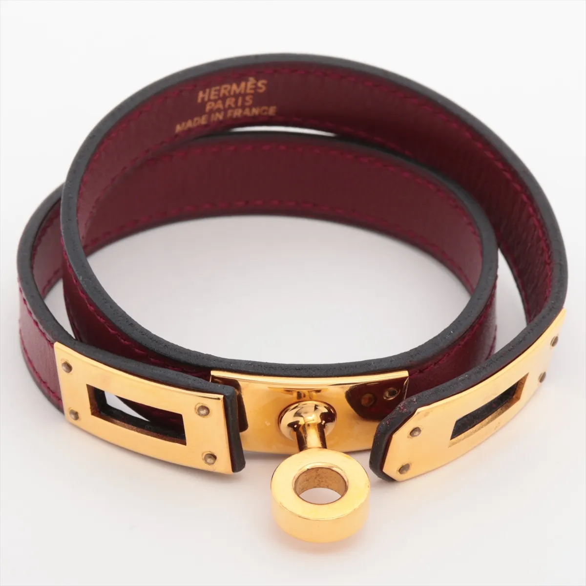 Kelly Double Tour F stamp: 2002 Bracelet Leather Bordeaux — view 5