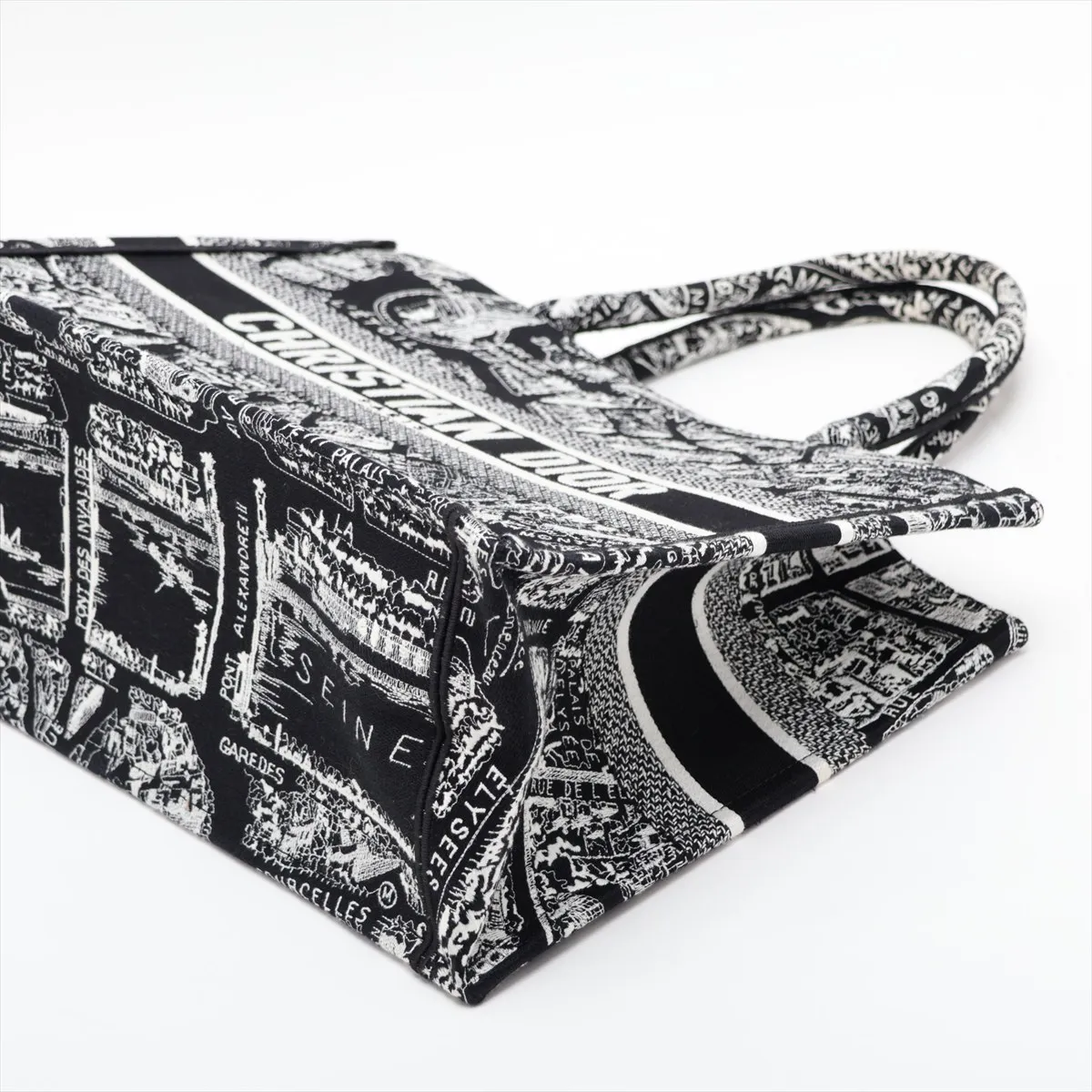 Book Tote Medium Canvas Tote Bag Black x White — view 3