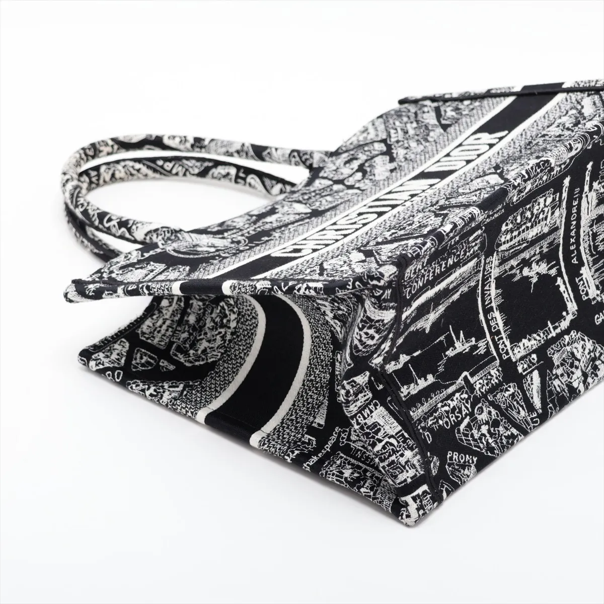 Book Tote Medium Canvas Tote Bag Black x White — view 4