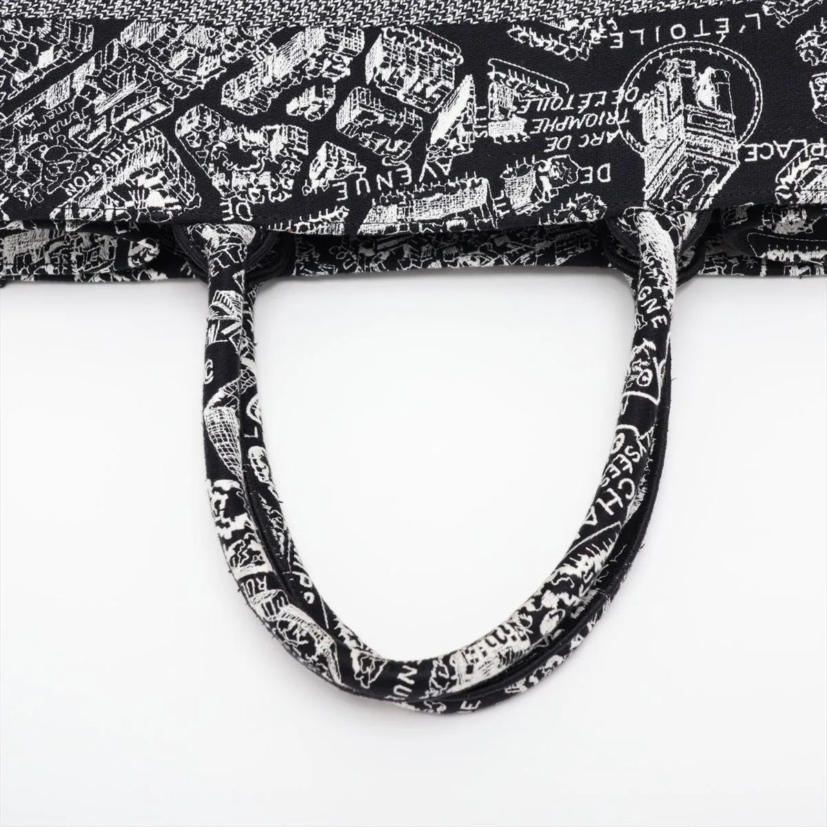 Book Tote Medium Canvas Tote Bag Black x White — view 5