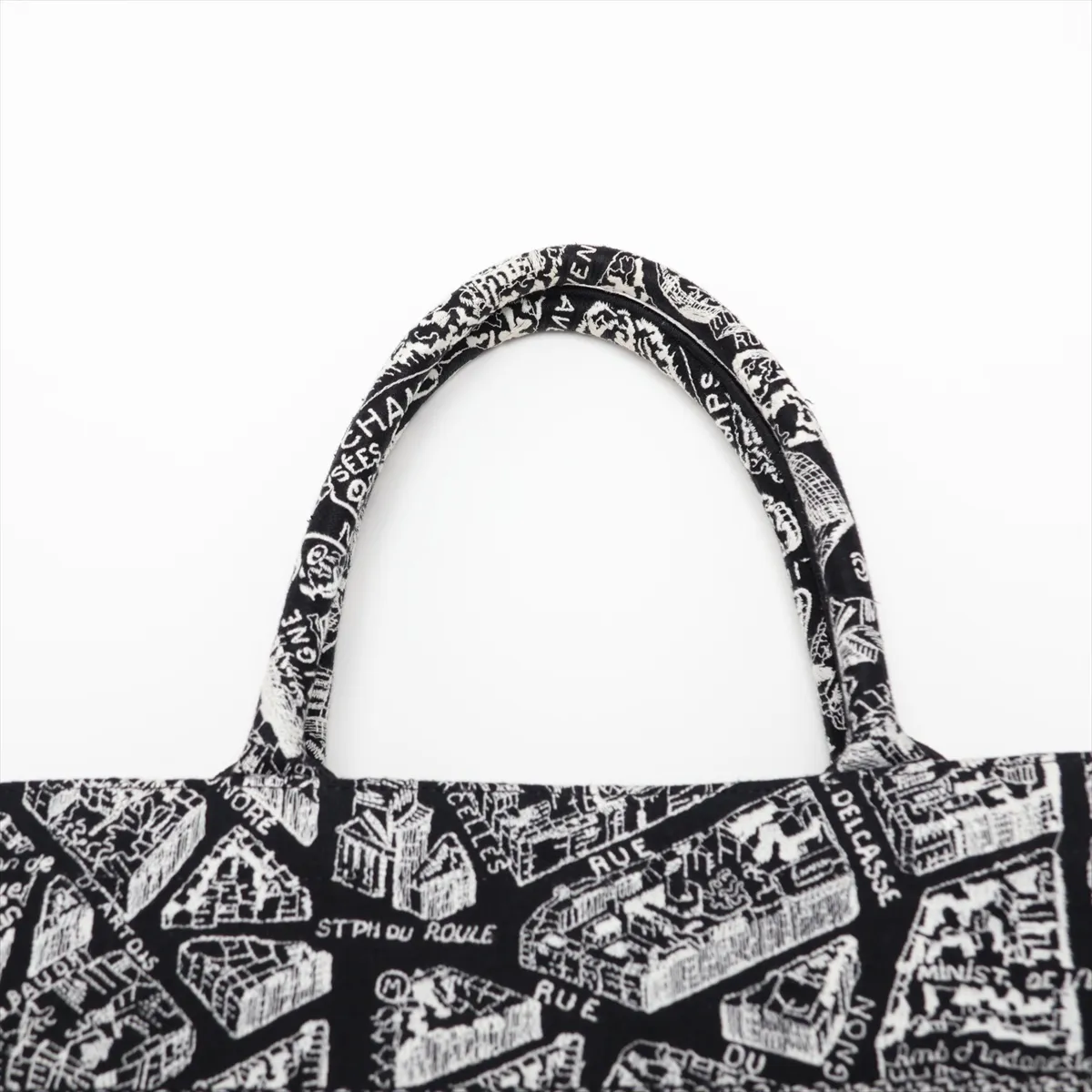 Book Tote Medium Canvas Tote Bag Black x White — view 6
