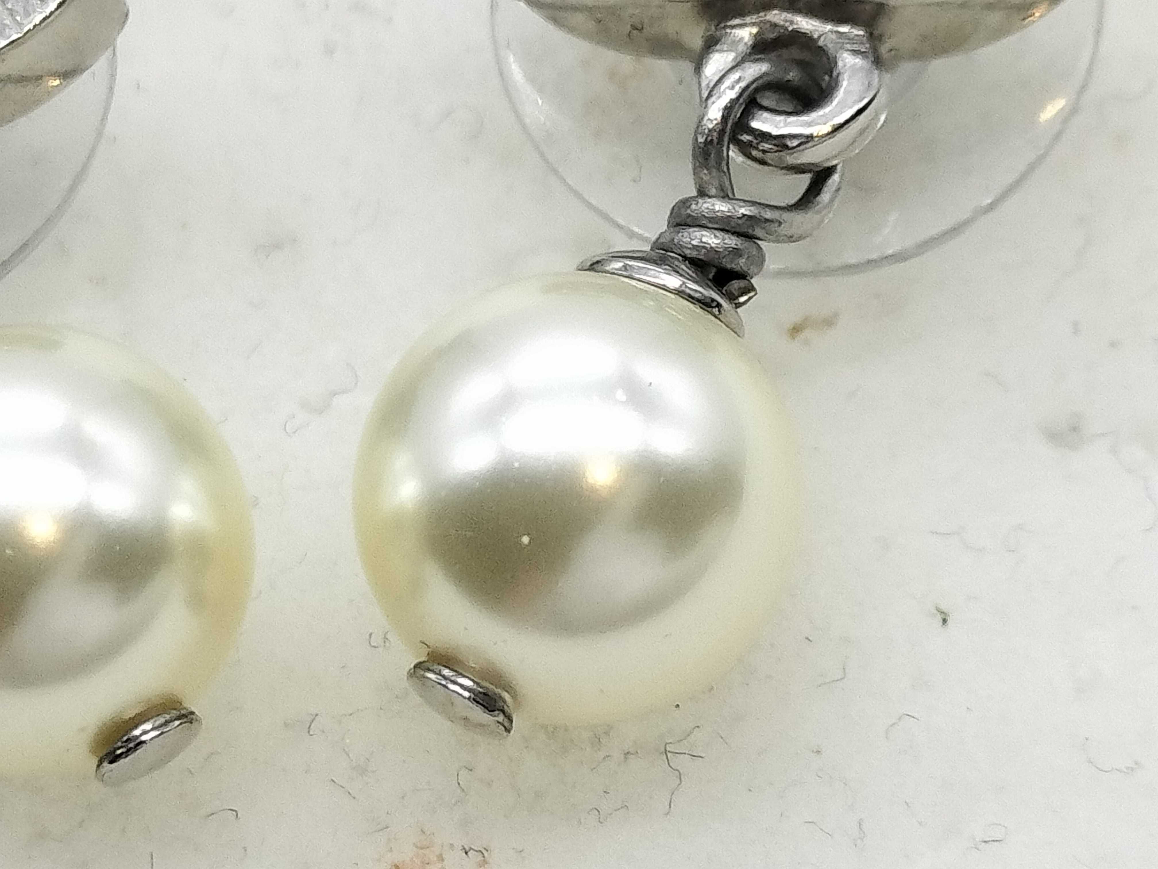 Mini Coco Mark Faux Pearl Earrings A11V Earrings — view 2