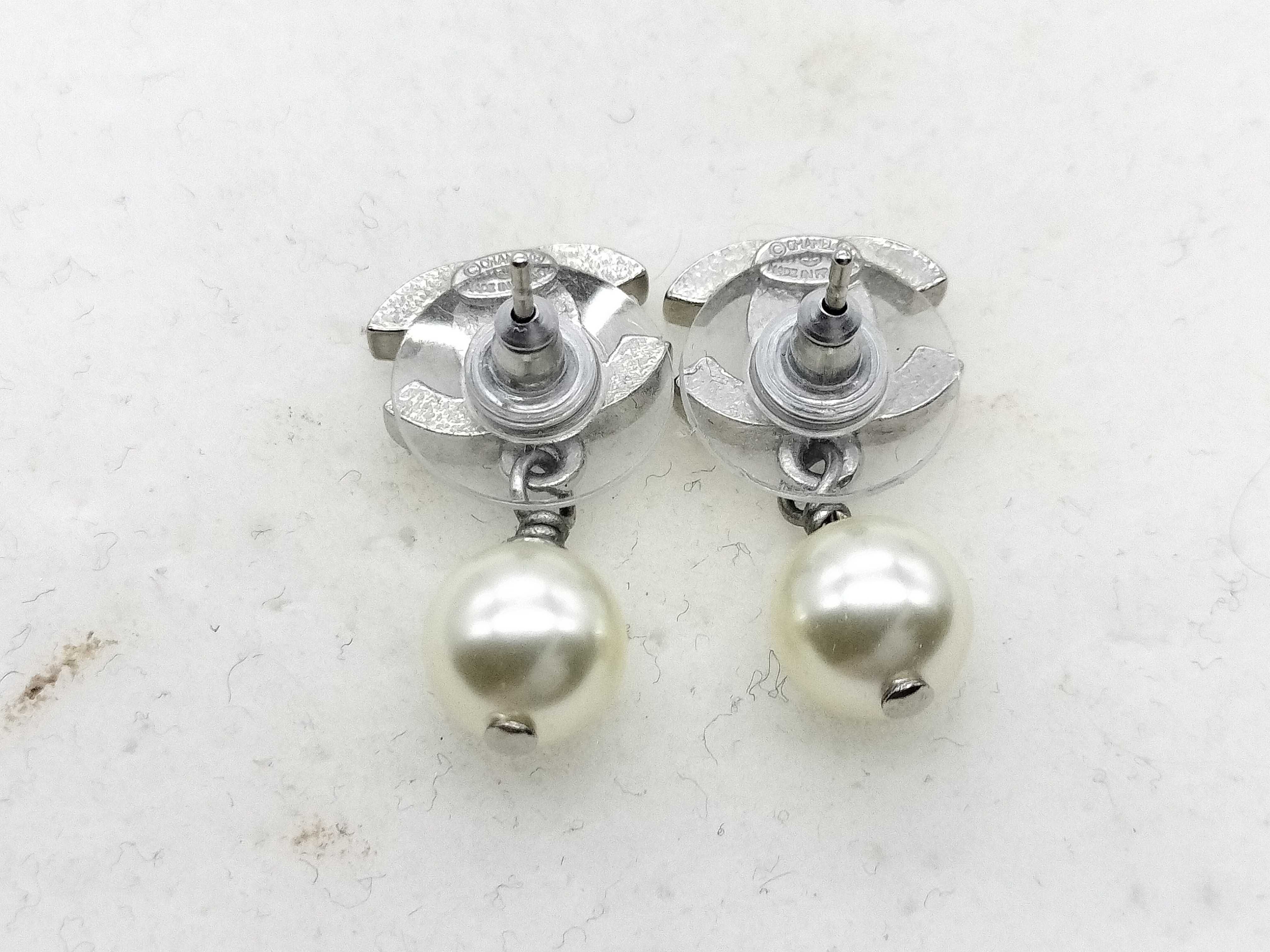 Mini Coco Mark Faux Pearl Earrings A11V Earrings — view 3