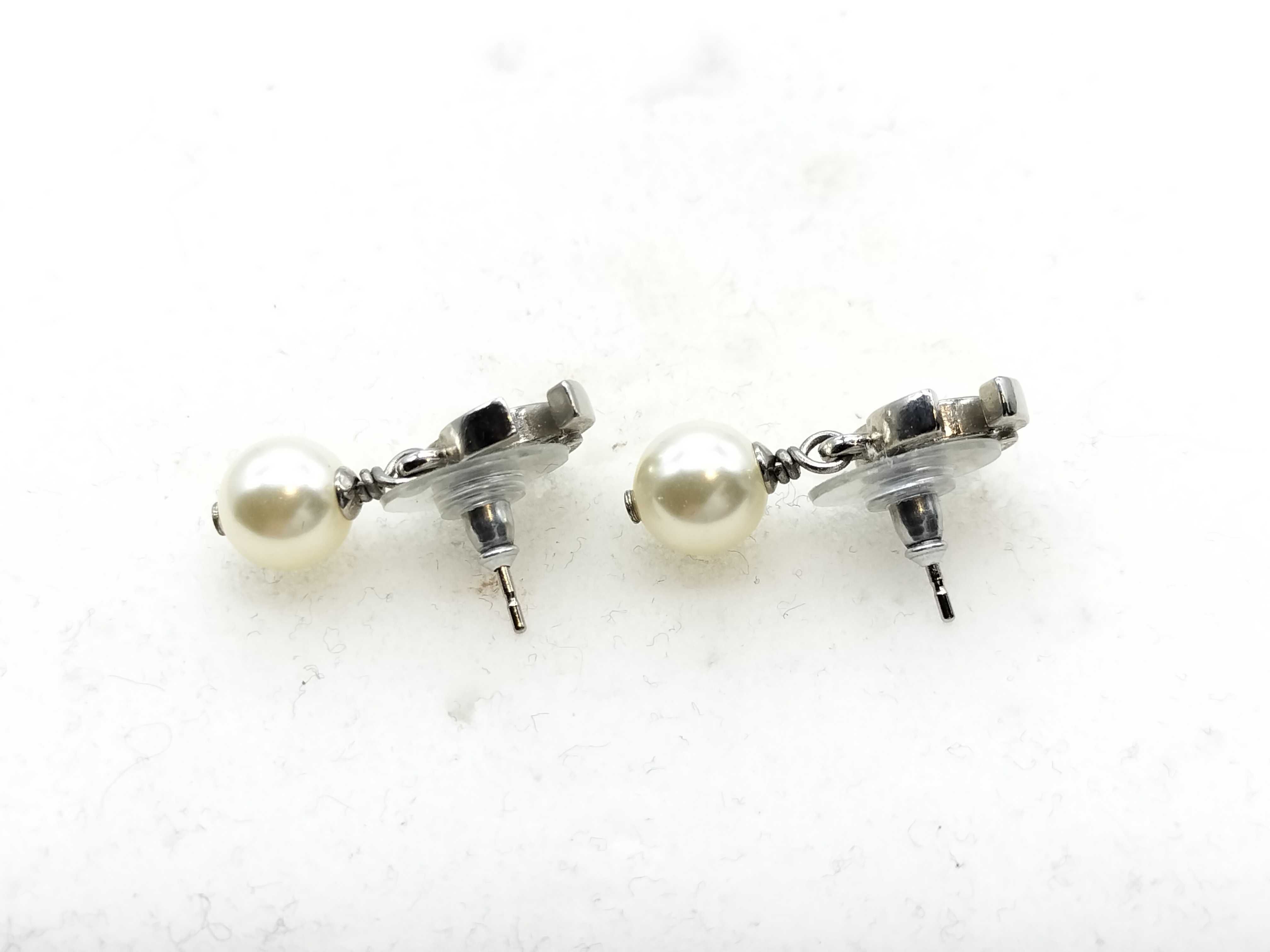 Mini Coco Mark Faux Pearl Earrings A11V Earrings — view 4